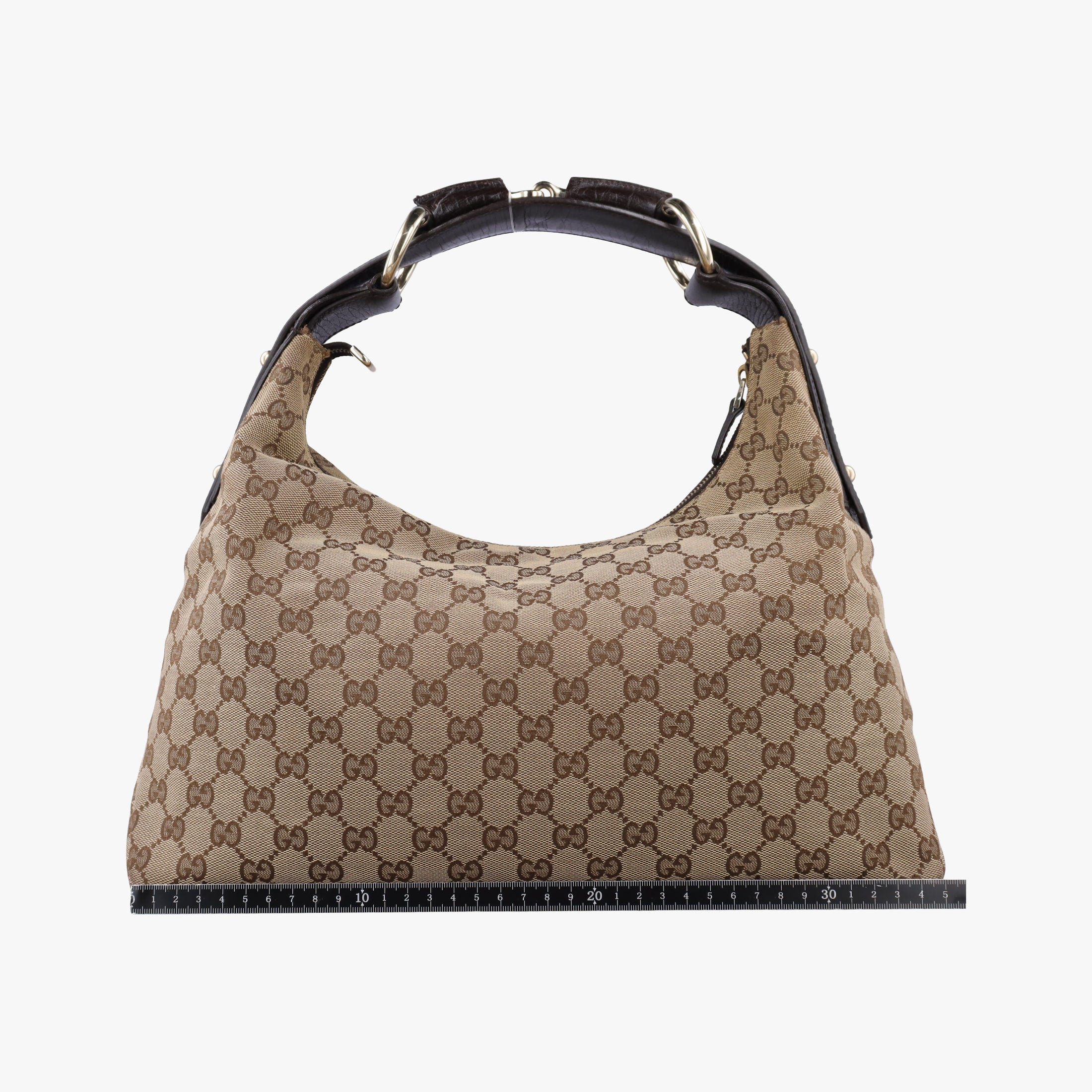 Pre-owned Gucci horsebit hobo Brown canvas 115867 handbag | stylenewstar