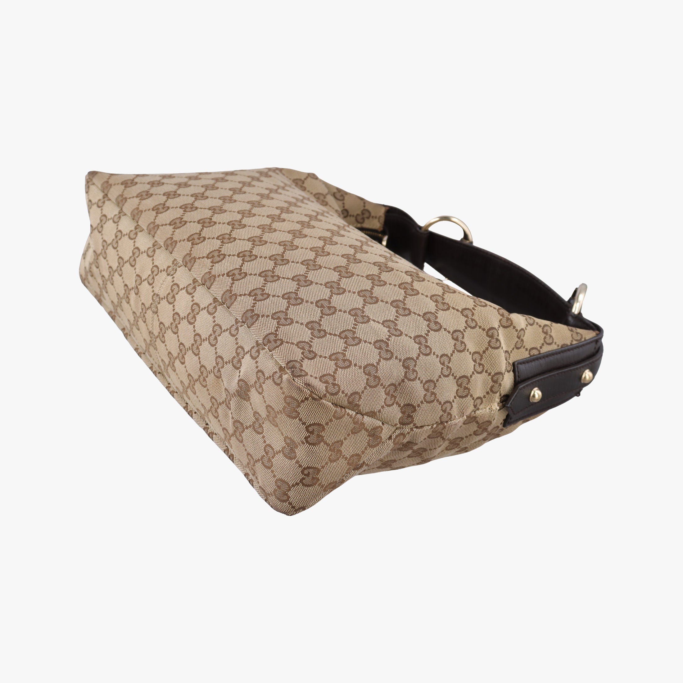 Pre-owned Gucci horsebit hobo Brown canvas 115867 handbag | stylenewstar