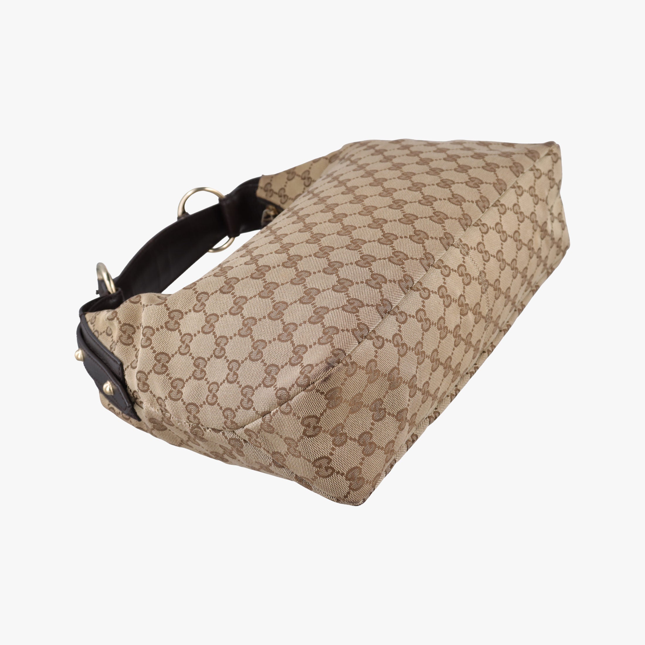 Pre-owned Gucci horsebit hobo Brown canvas 115867 handbag | stylenewstar