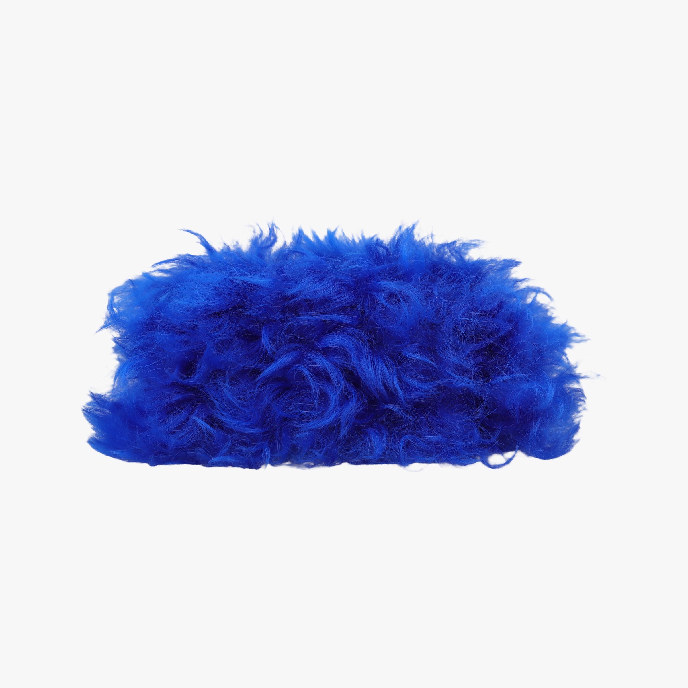 Pre-owned Chanel Shearling CC Hook Card Holder Blue wool AP2397 handbag | stylenewstar