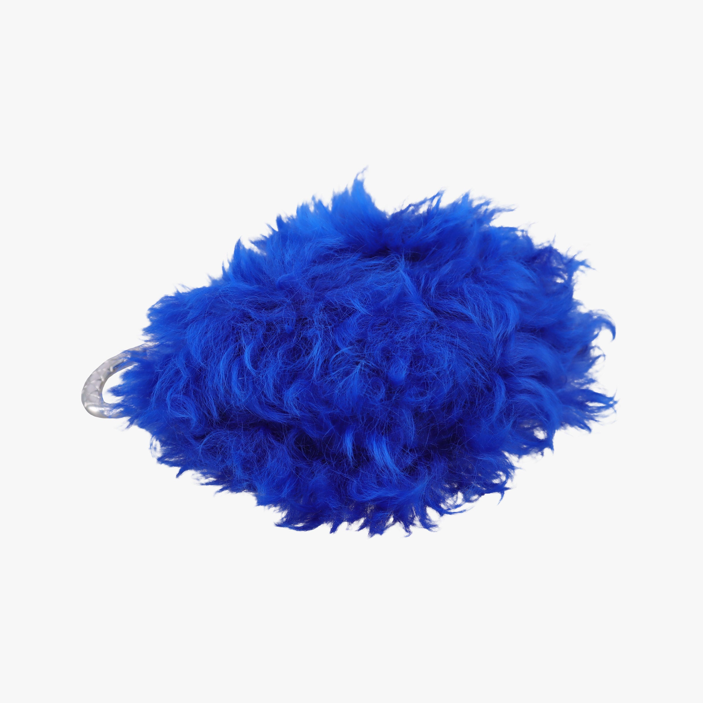 Pre-owned Chanel Shearling CC Hook Card Holder Blue wool AP2397 handbag | stylenewstar