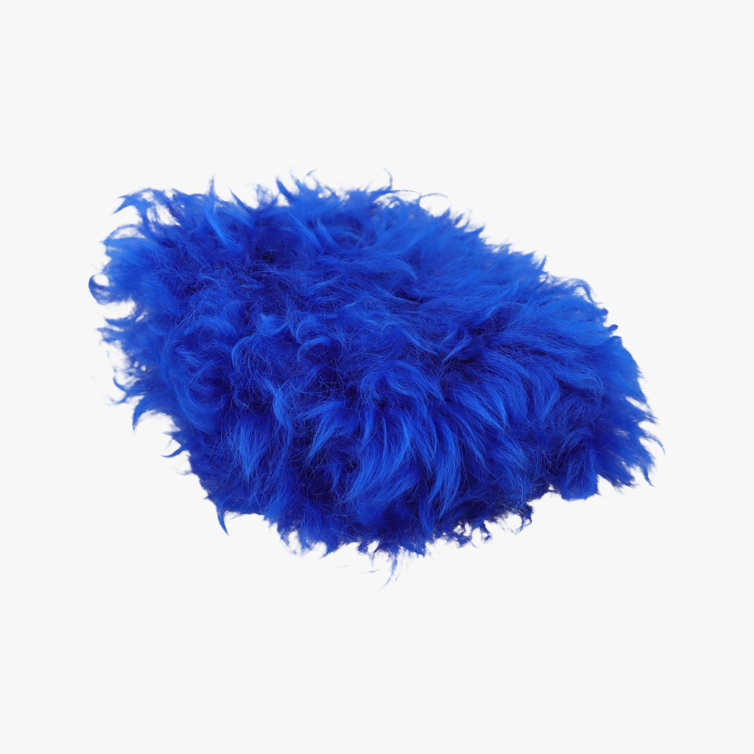 Pre-owned Chanel Shearling CC Hook Card Holder Blue wool AP2397 handbag | stylenewstar