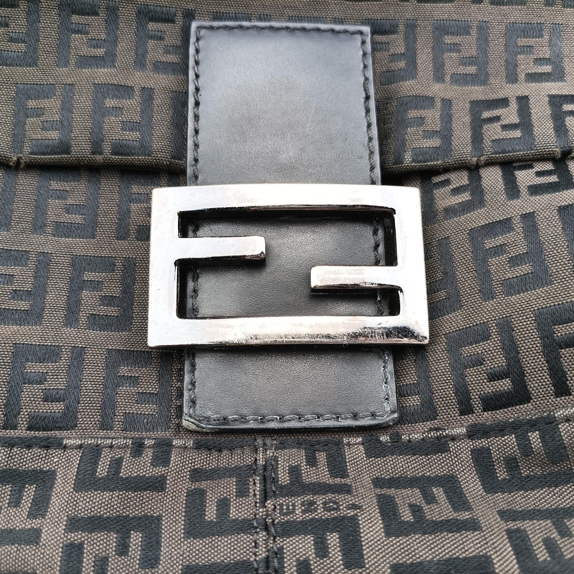 Vintage Fendi Baguette Zucchino Brown canvas×leather 8BR001 shoulderbag | stylenewstar