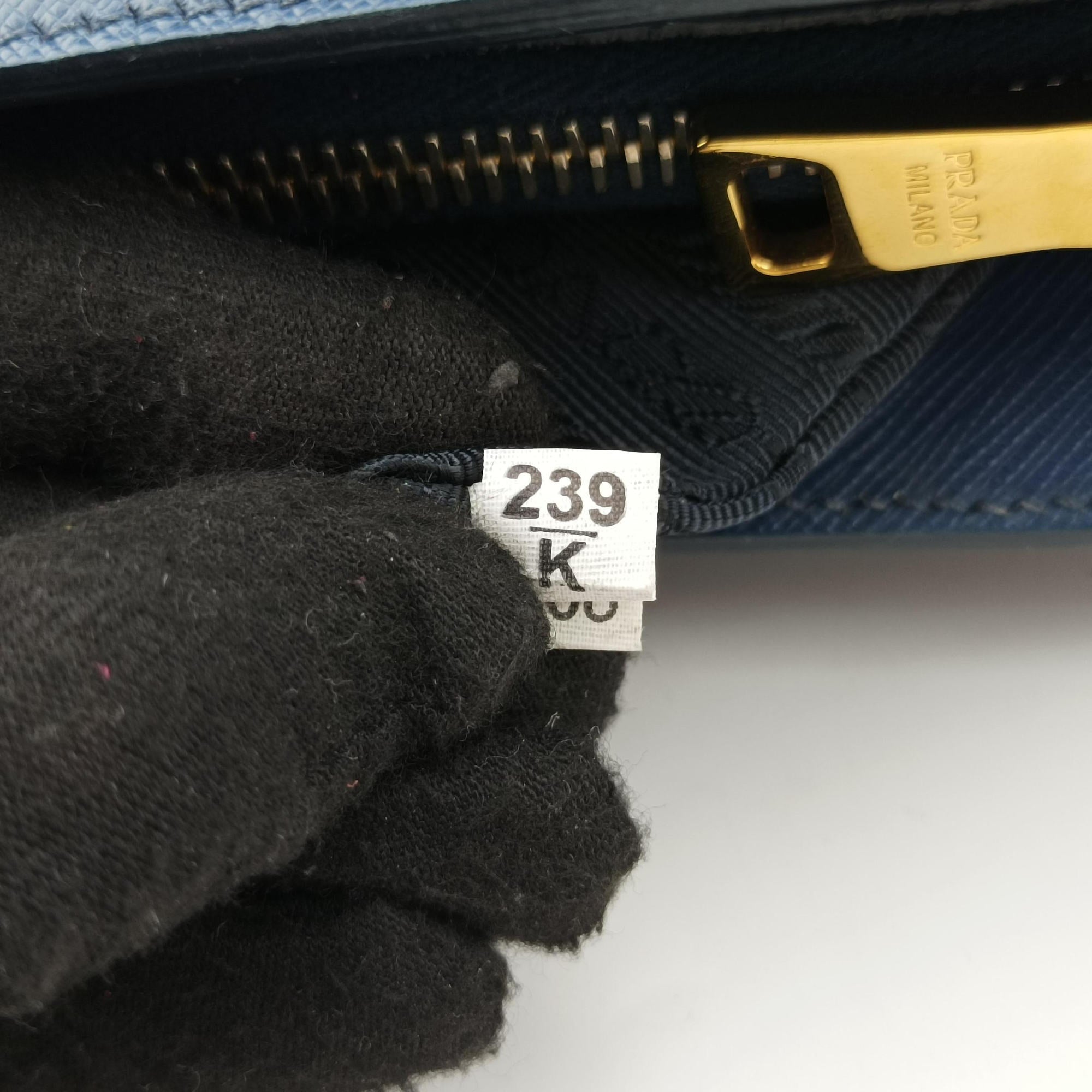 Pre-owned Prada Galleria Blue SAFFIANO Leather BN2274 handbag | stylenewstar