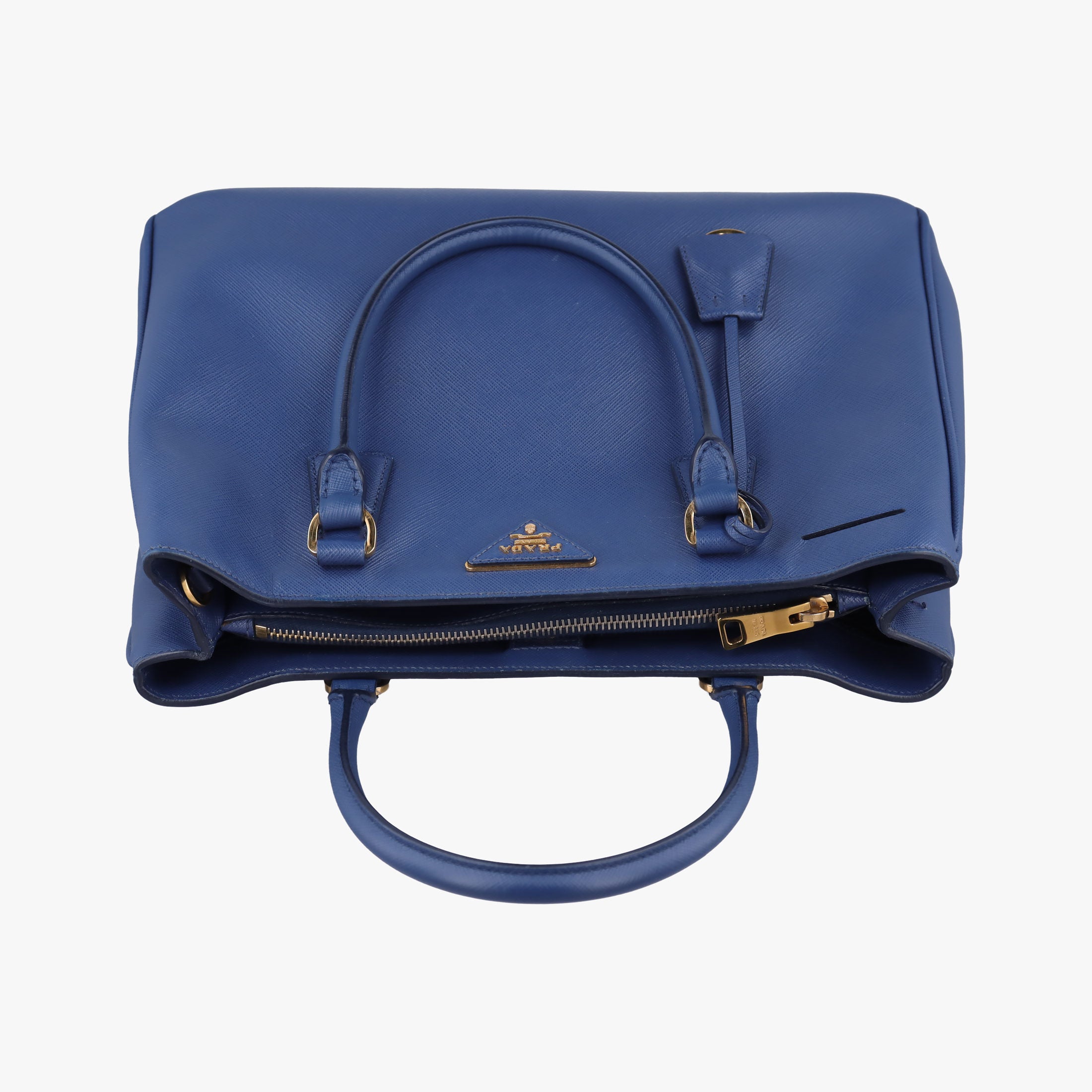 Pre-owned Prada Galleria Blue SAFFIANO Leather BN2274 handbag | stylenewstar