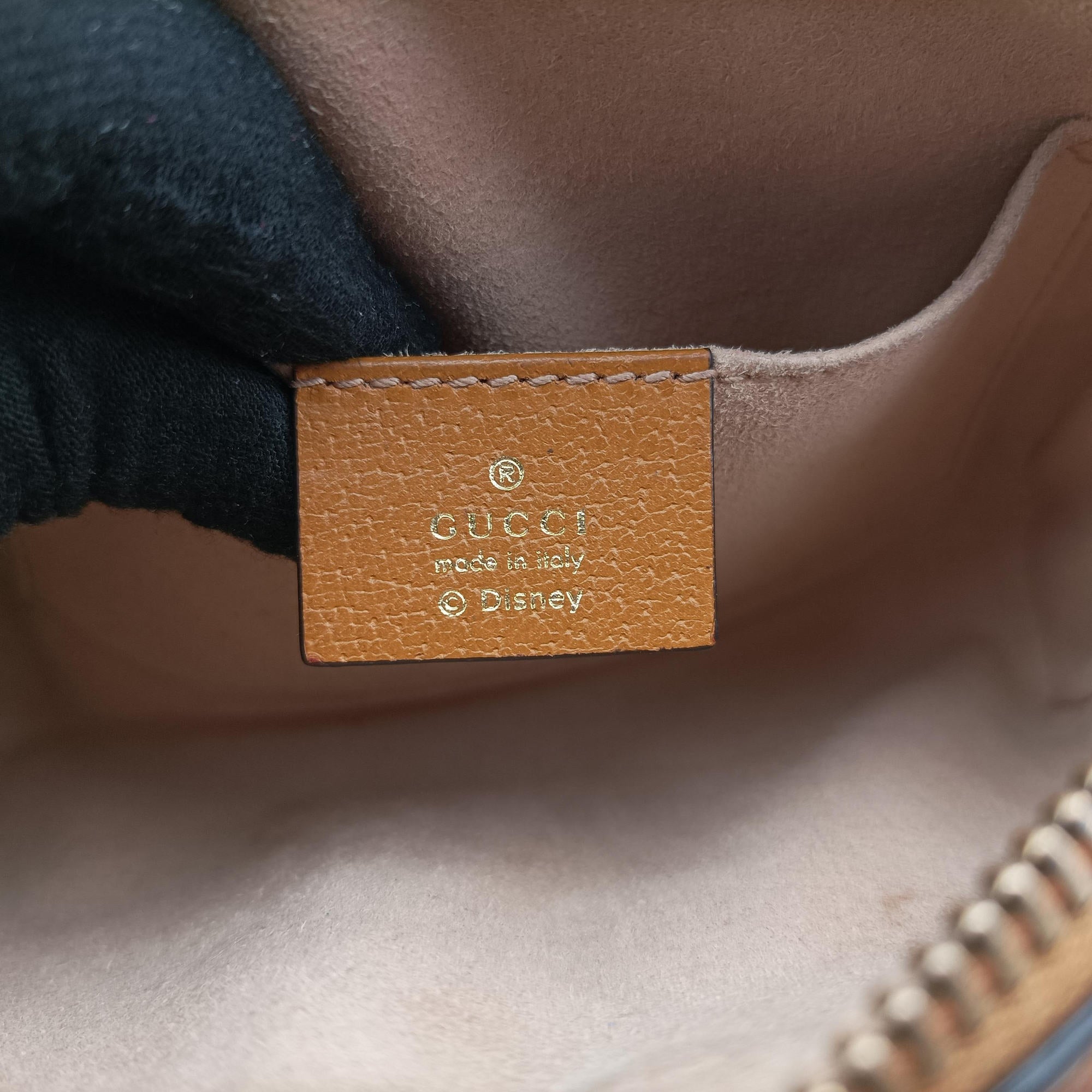 Pre-owned Gucci Mickey Mouse Disney collaboration Brown×Multicolour PVC coated canvas×leather 602536 shoulderbag | stylenewstar