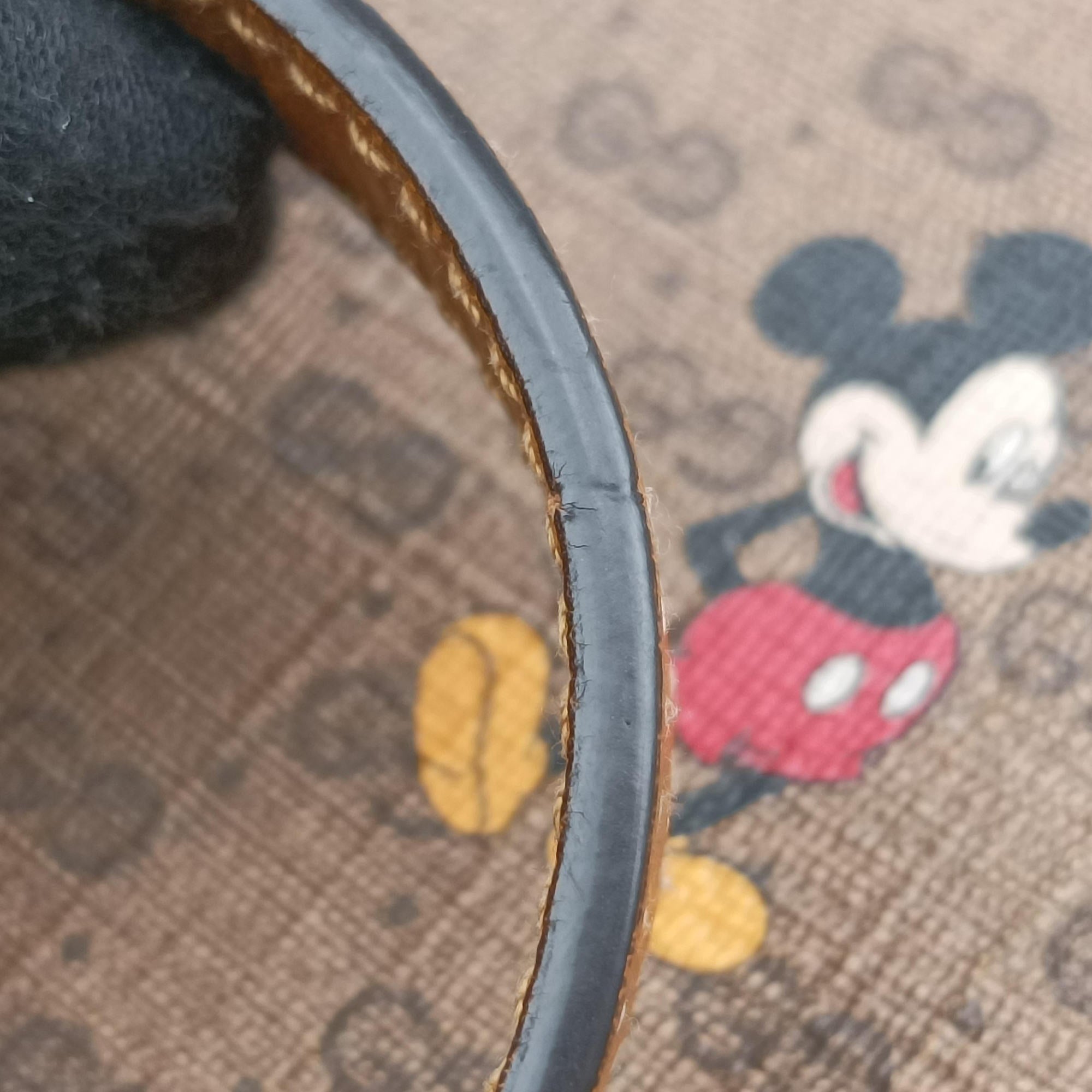 Pre-owned Gucci Mickey Mouse Disney collaboration Brown×Multicolour PVC coated canvas×leather 602536 shoulderbag | stylenewstar
