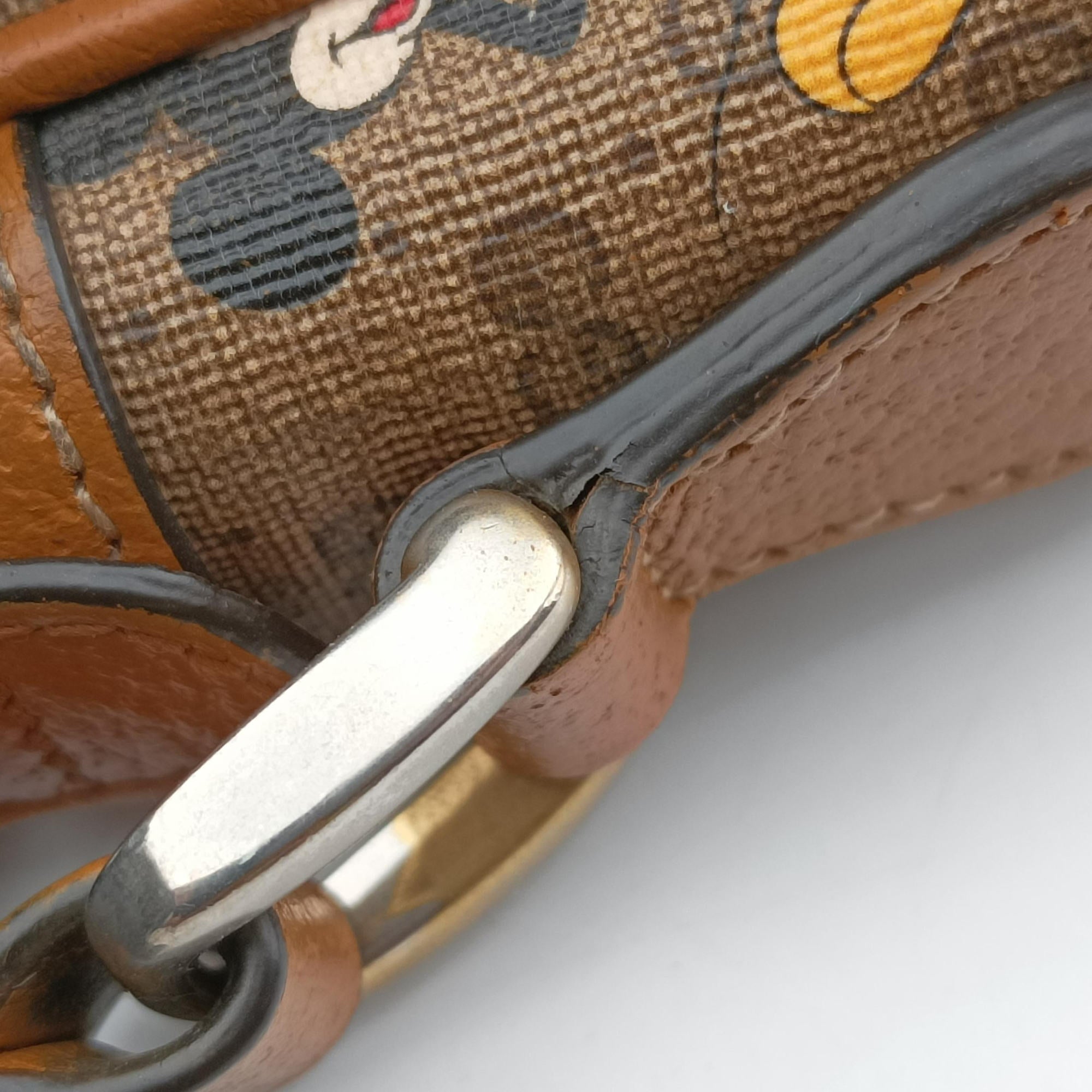 Pre-owned Gucci Mickey Mouse Disney collaboration Brown×Multicolour PVC coated canvas×leather 602536 shoulderbag | stylenewstar