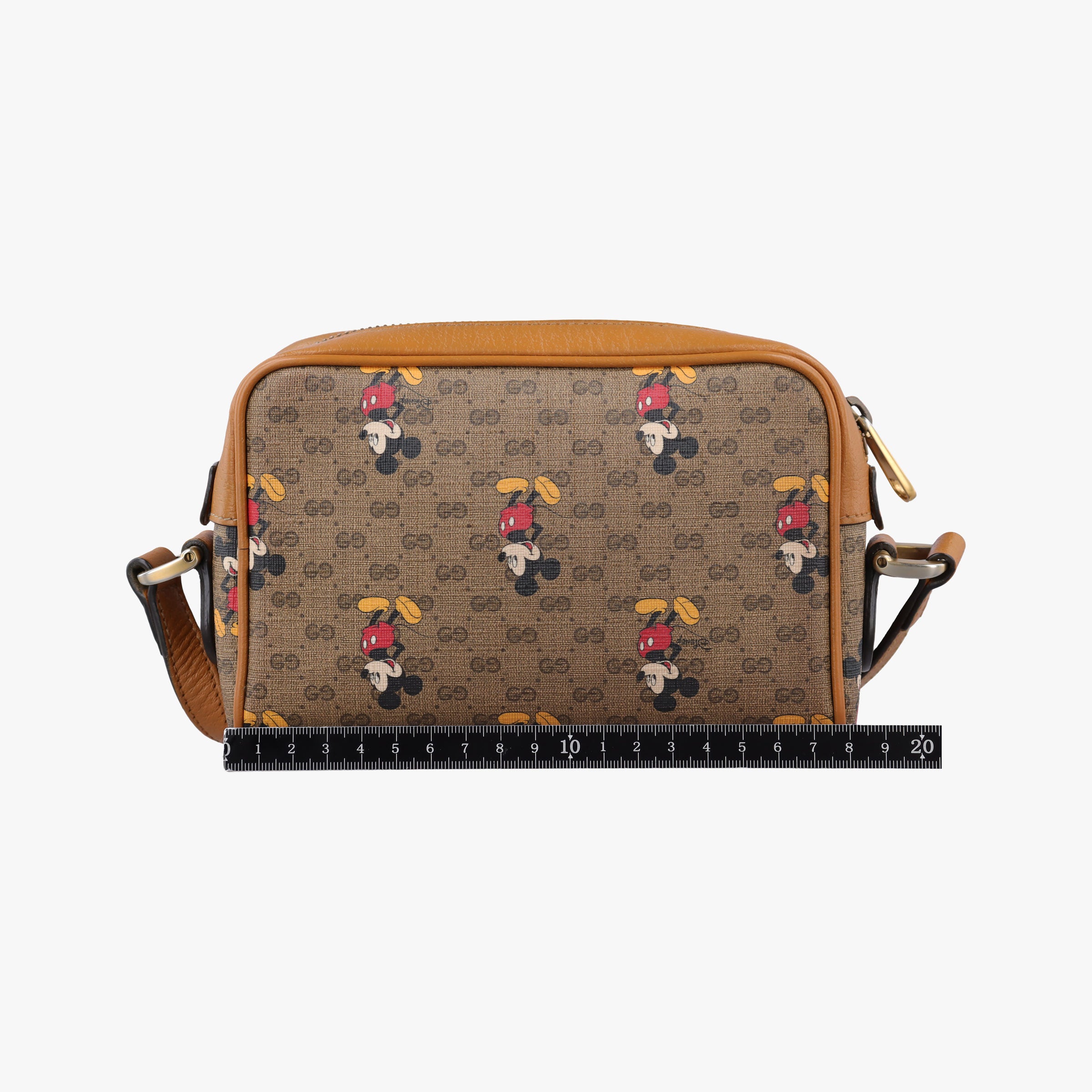 Pre-owned Gucci Mickey Mouse Disney collaboration Brown×Multicolour PVC coated canvas×leather 602536 shoulderbag | stylenewstar