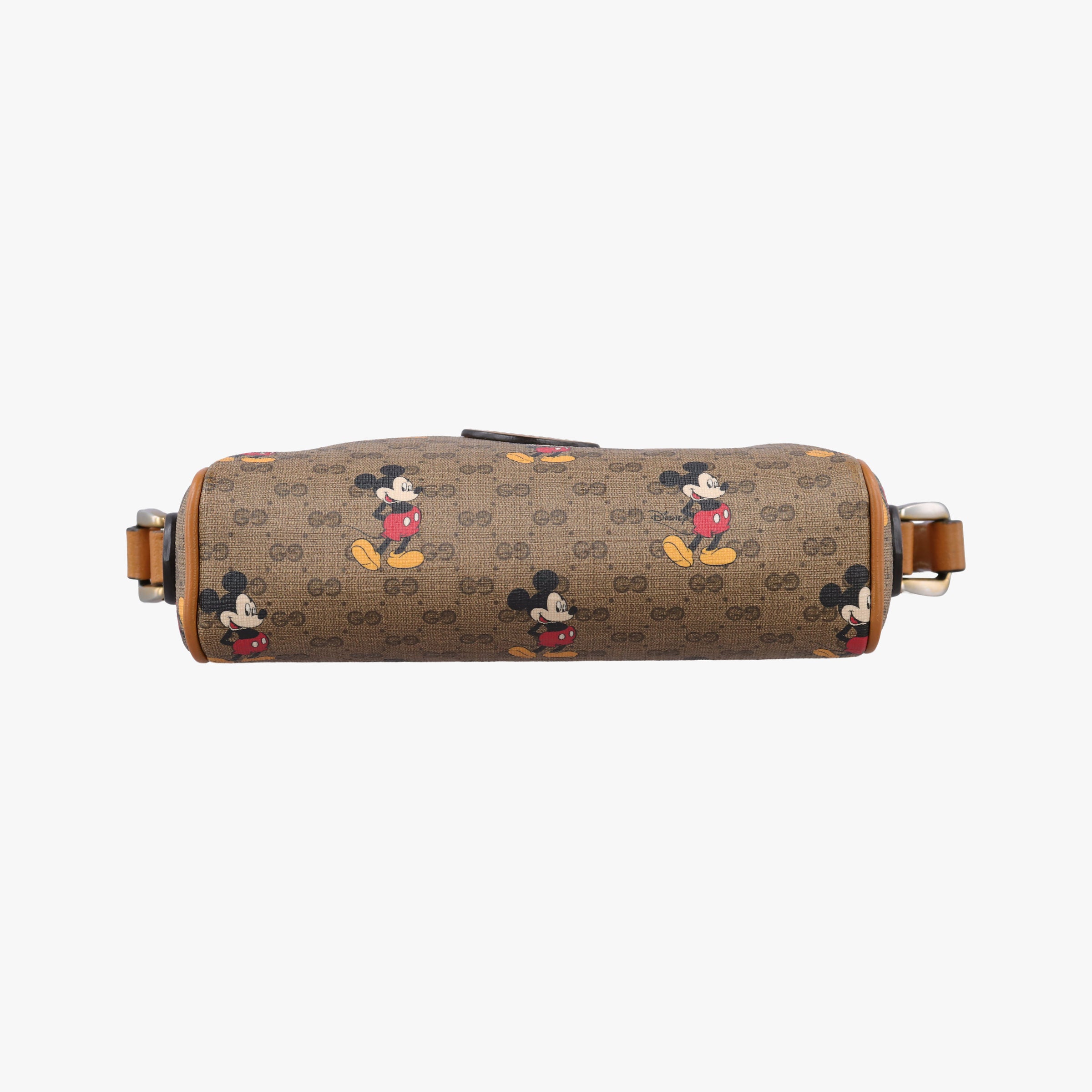 Pre-owned Gucci Mickey Mouse Disney collaboration Brown×Multicolour PVC coated canvas×leather 602536 shoulderbag | stylenewstar