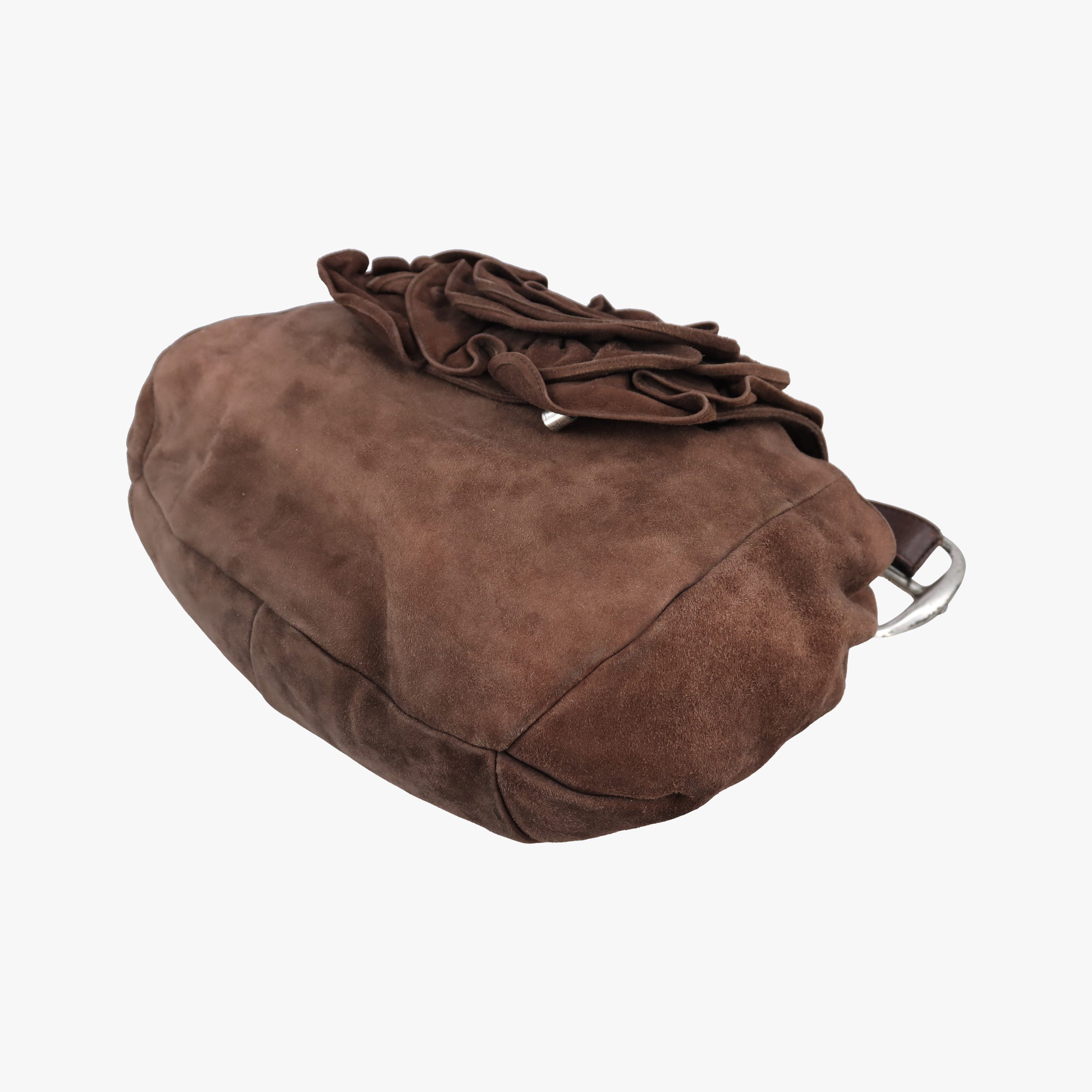 Pre-owned Yves Saint Laurent Mombasa Brown suede 112878 handbag | stylenewstar