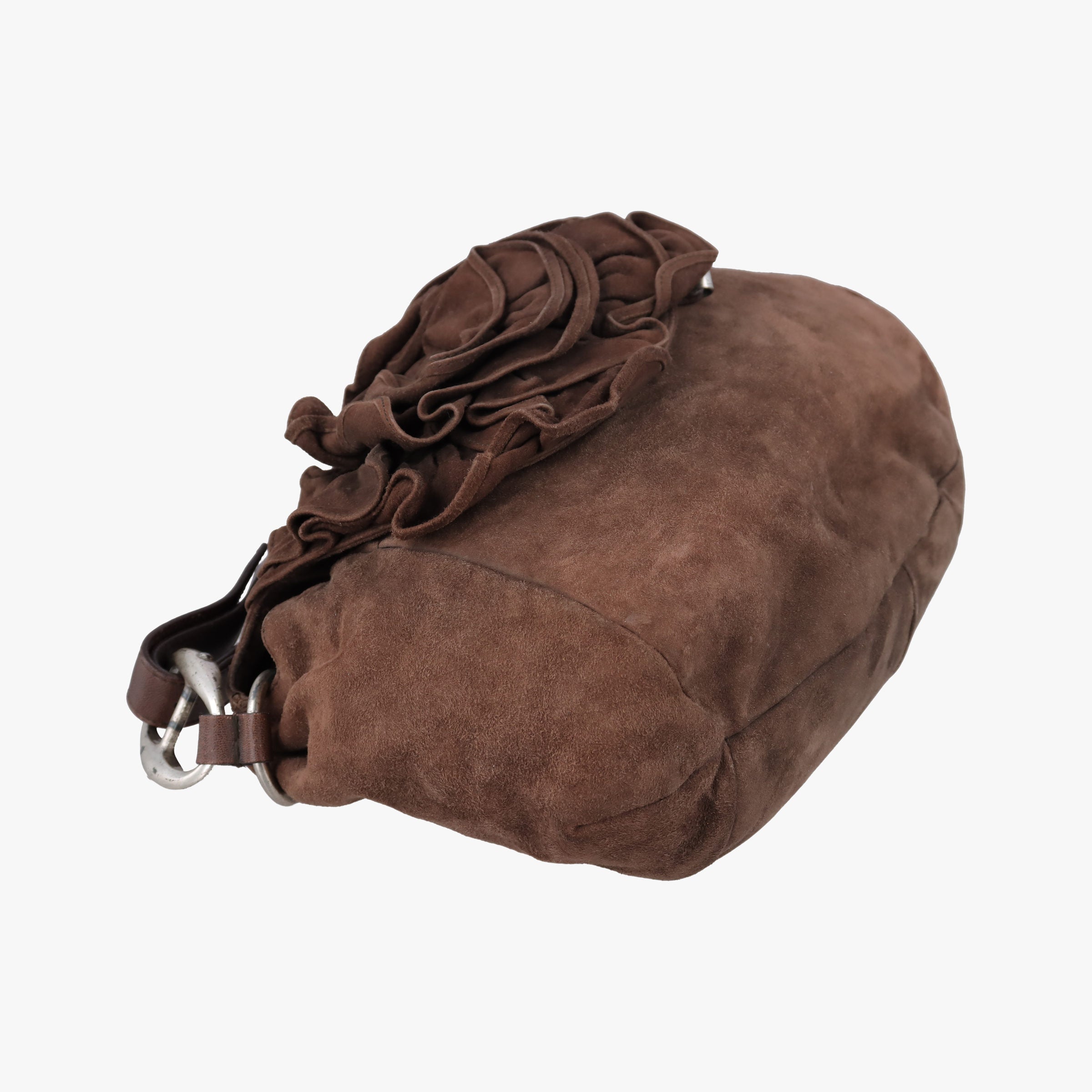 Pre-owned Yves Saint Laurent Mombasa Brown suede 112878 handbag | stylenewstar