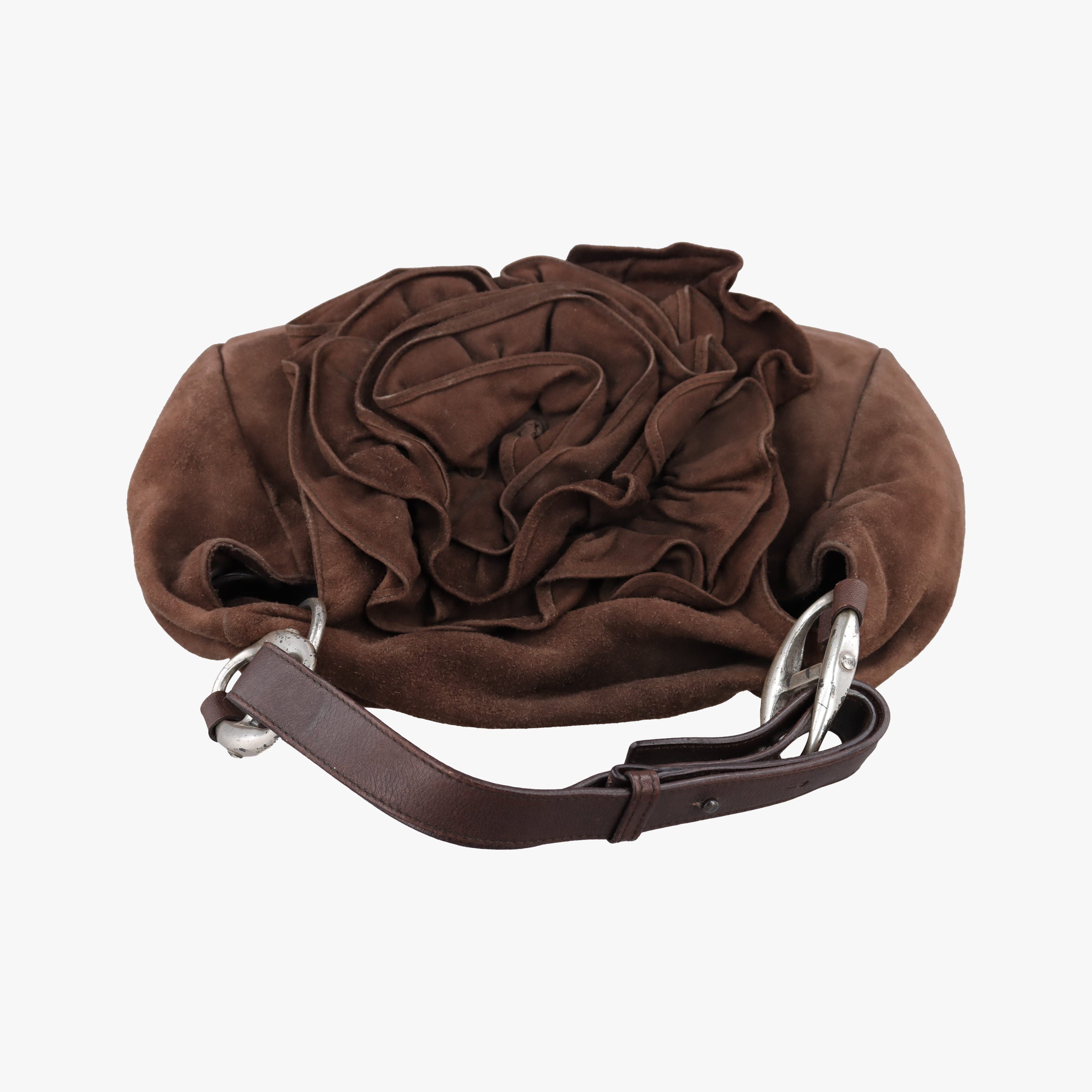 Pre-owned Yves Saint Laurent Mombasa Brown suede 112878 handbag | stylenewstar