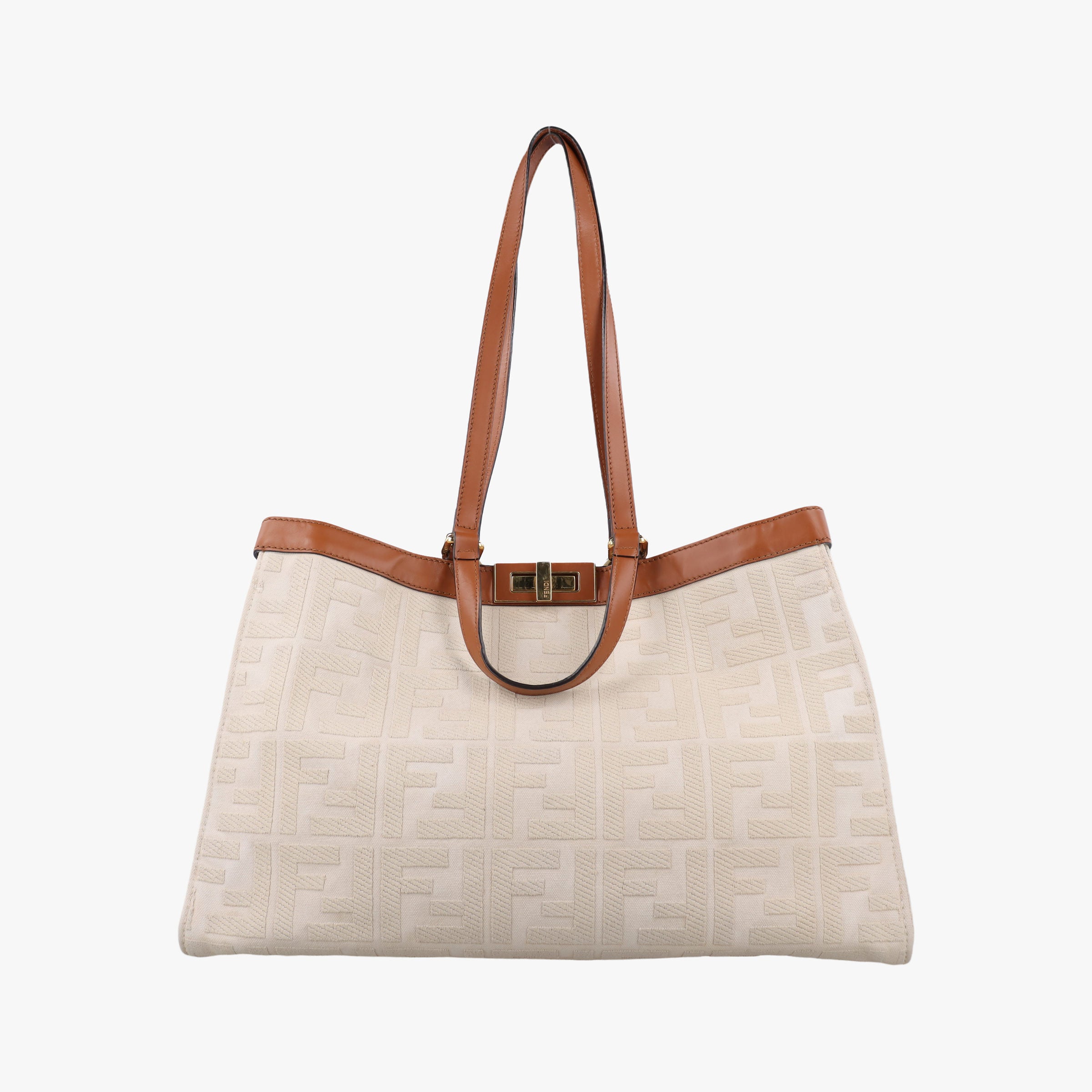 Vintage Fendi Peekaboo Beige canvas 8BH374 shoulderbag | stylenewstar