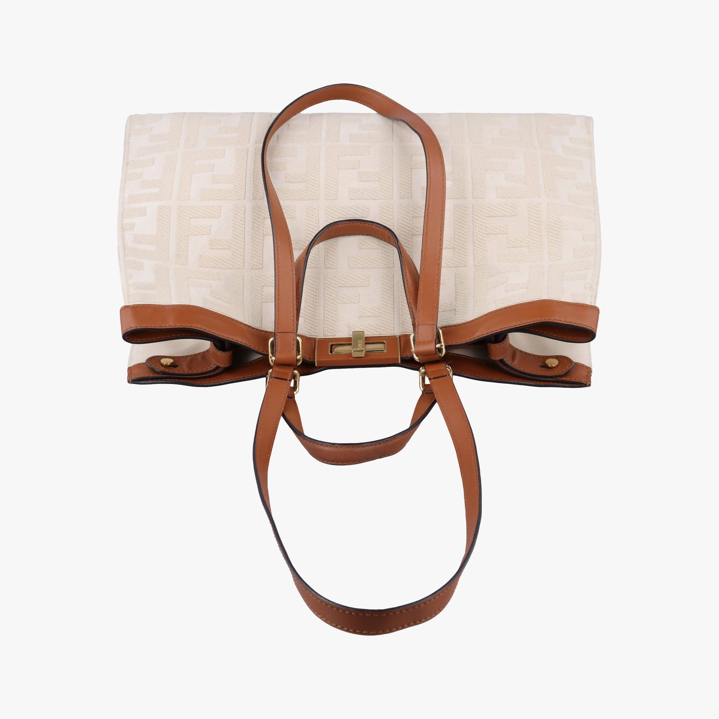 Vintage Fendi Peekaboo Beige canvas 8BH374 shoulderbag | stylenewstar