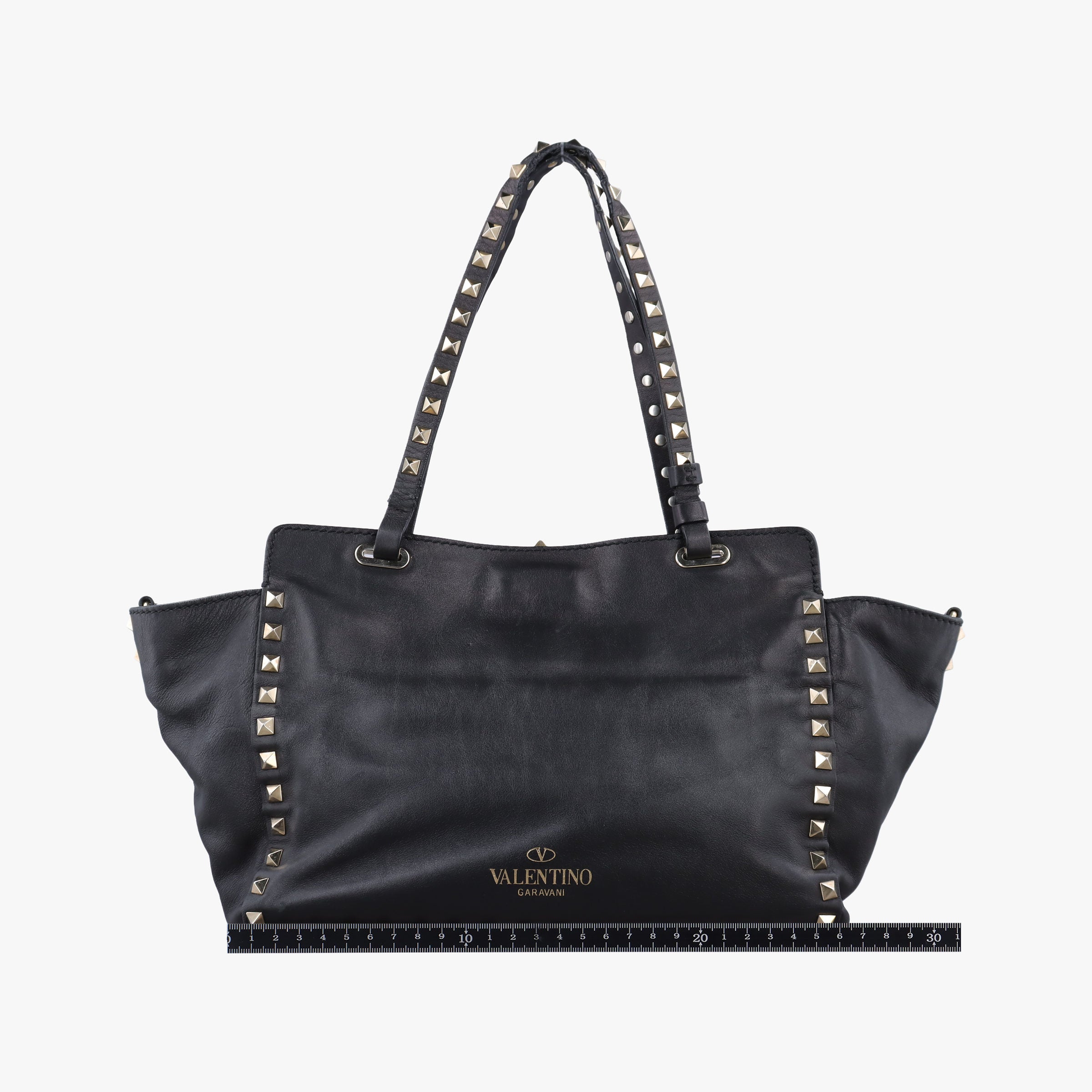 Pre-owned Valentino Rockstud Black Leather  shoulderbag | stylenewstar