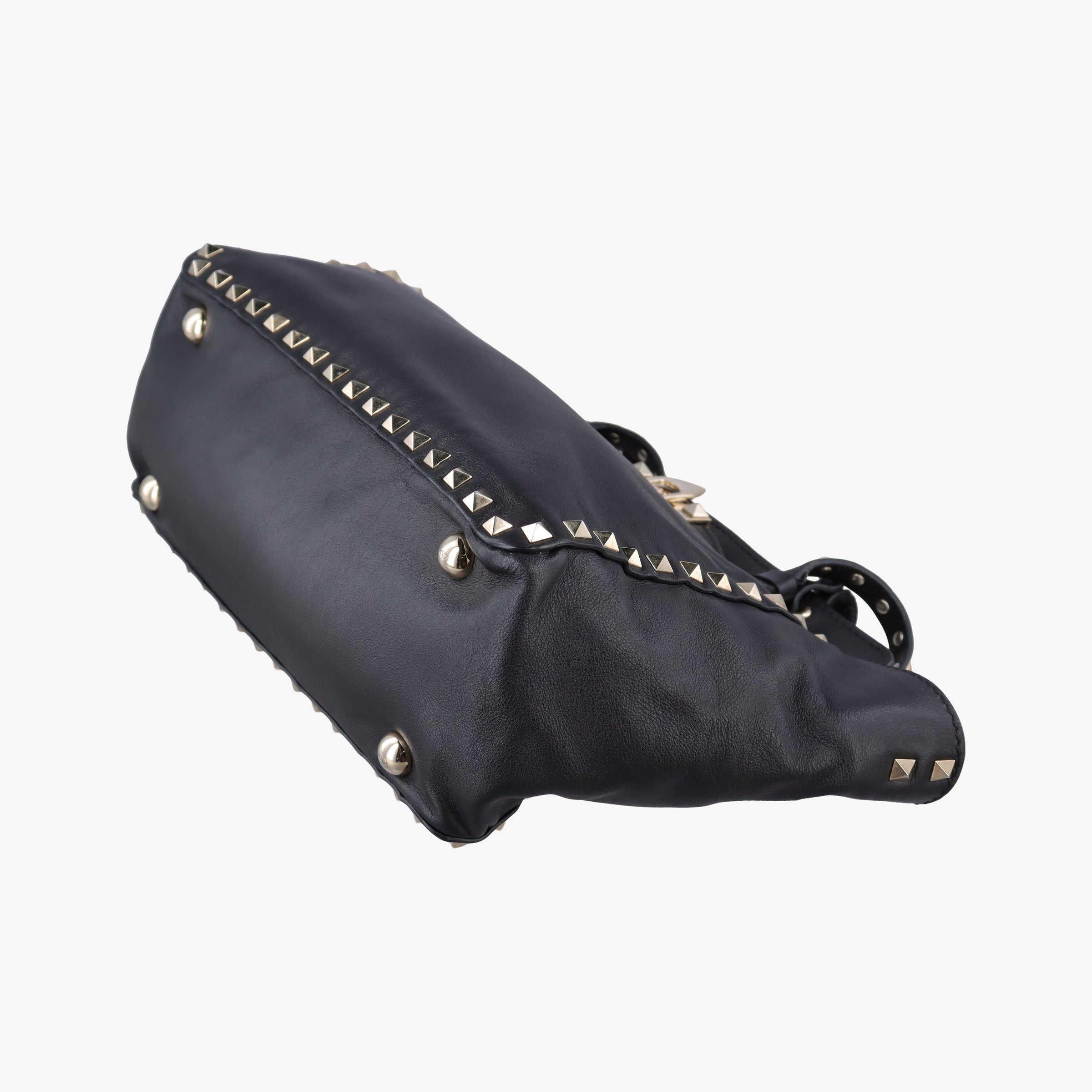Pre-owned Valentino Rockstud Black Leather  shoulderbag | stylenewstar