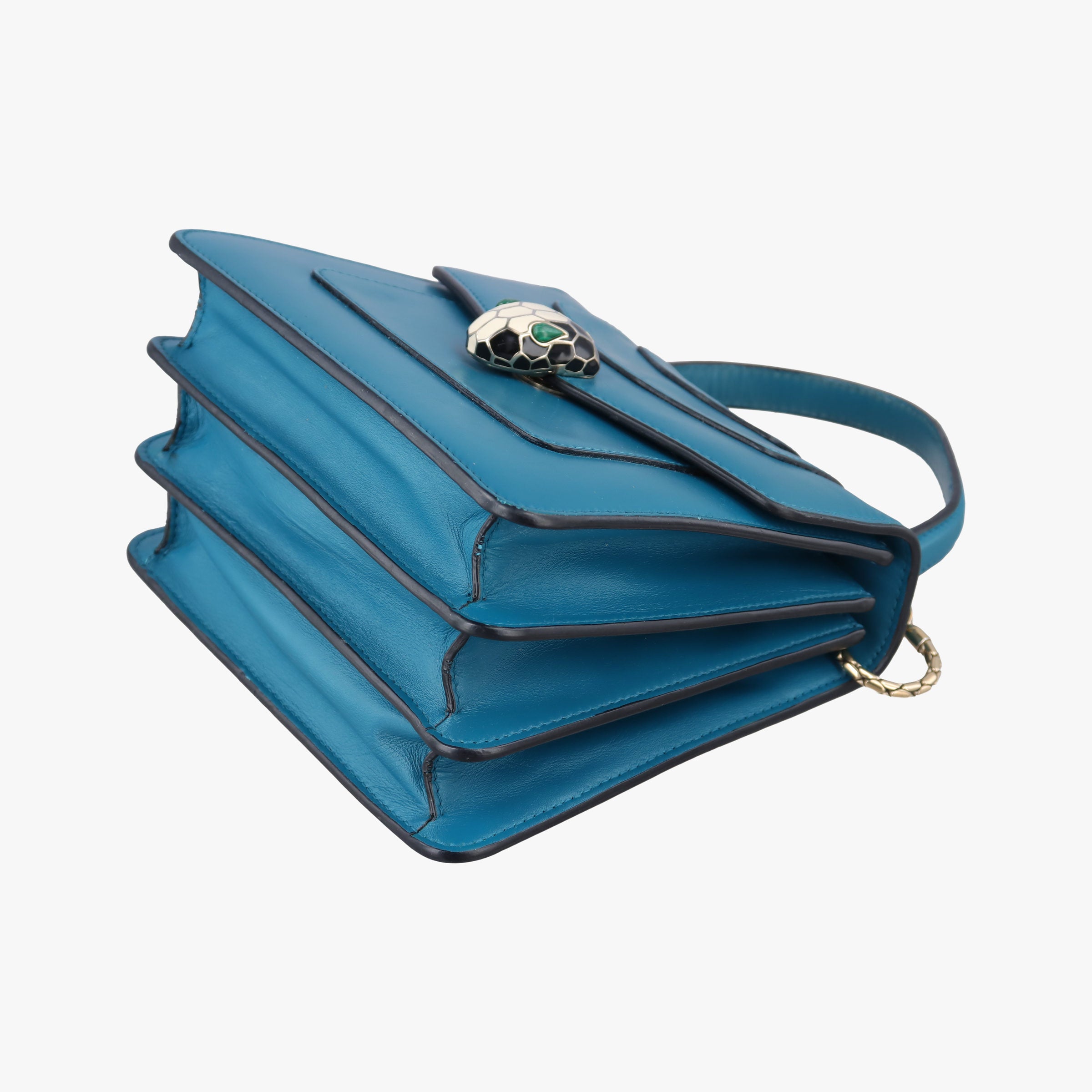 Pre-owned Bvlgari SERPENTI FOREVER Blue Leather  shoulderbag | stylenewstar