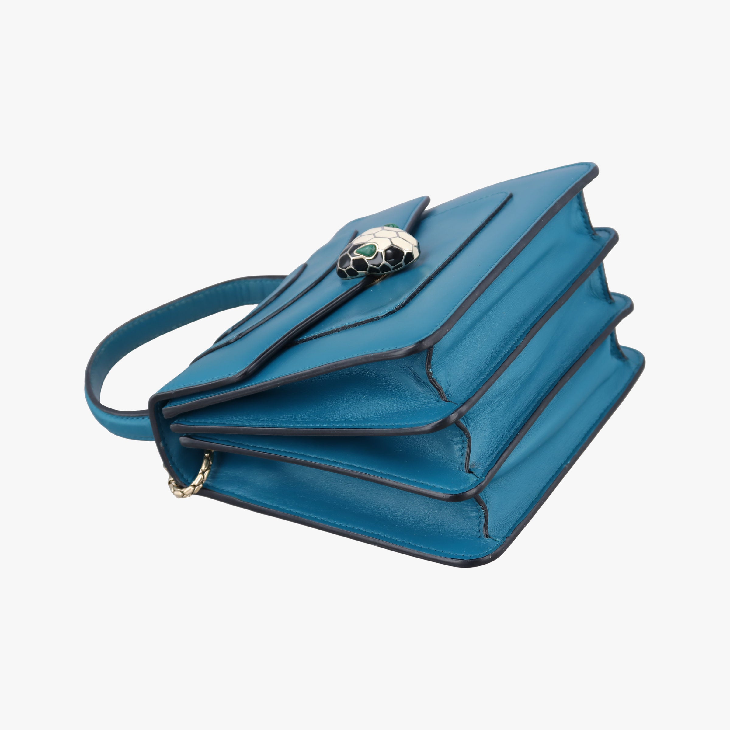 Pre-owned Bvlgari SERPENTI FOREVER Blue Leather  shoulderbag | stylenewstar