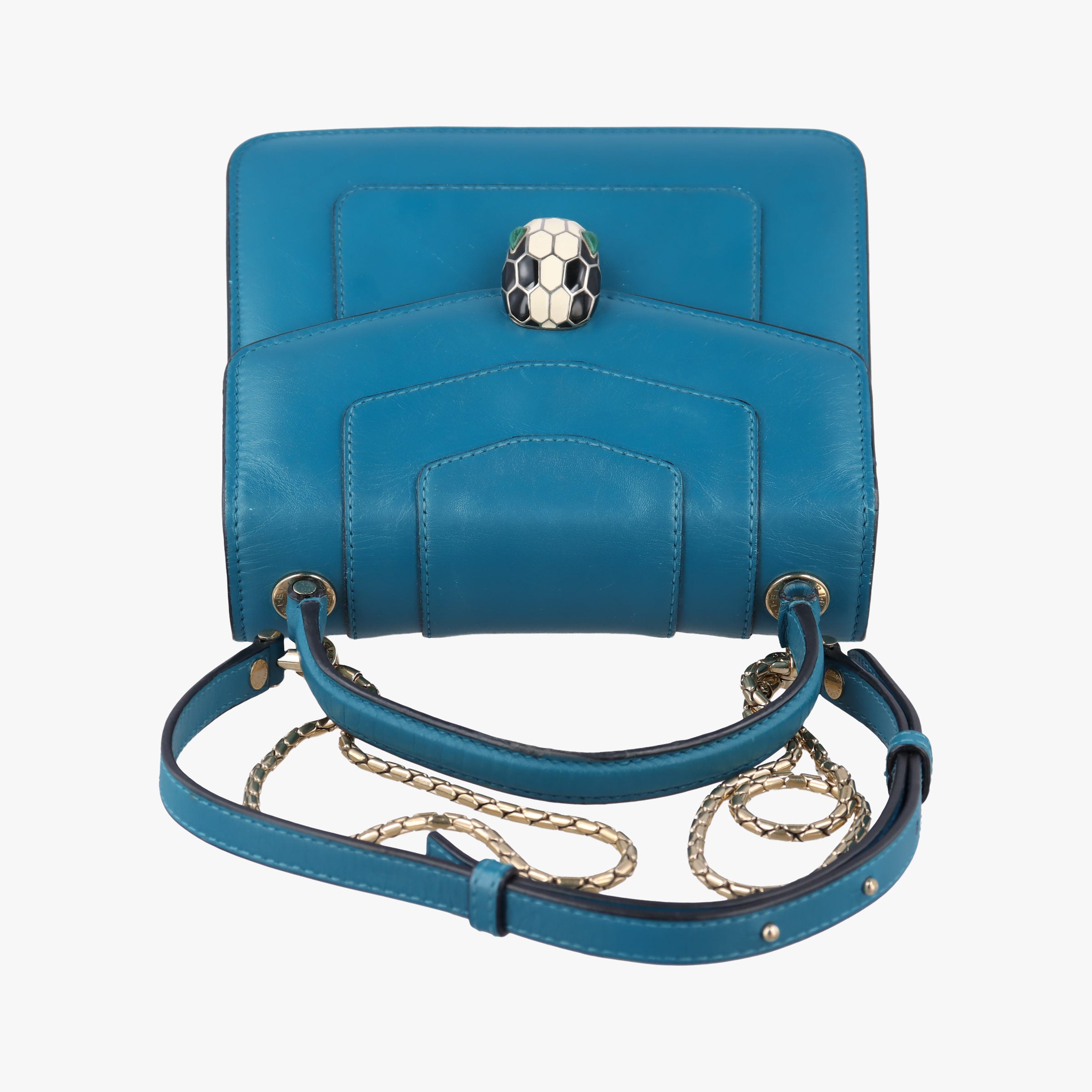 Pre-owned Bvlgari SERPENTI FOREVER Blue Leather  shoulderbag | stylenewstar