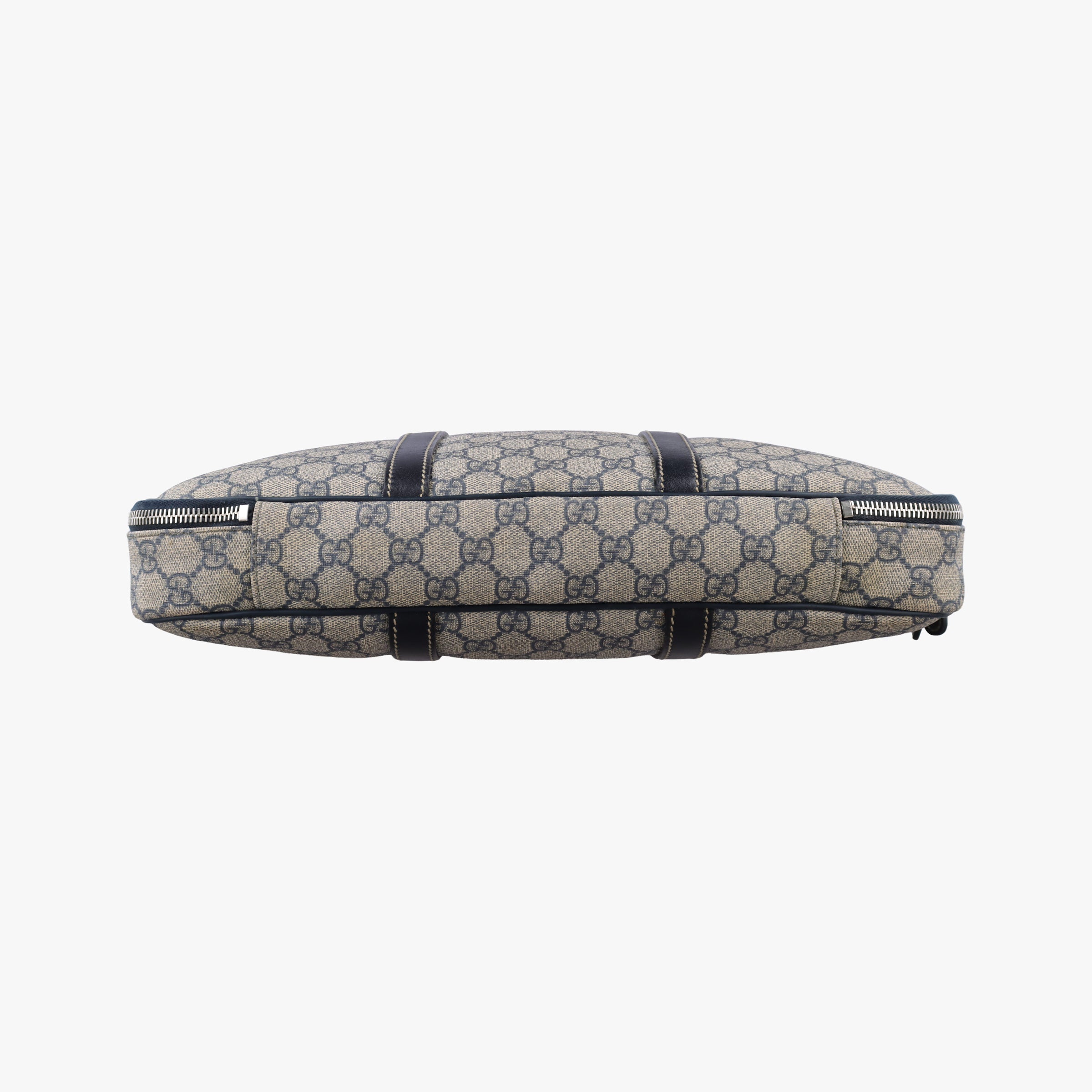 Vintage Gucci GG Supreme Briefcase Business Beige×Navy PVC coated canvas×Leather 223667 handbag | stylenewstar