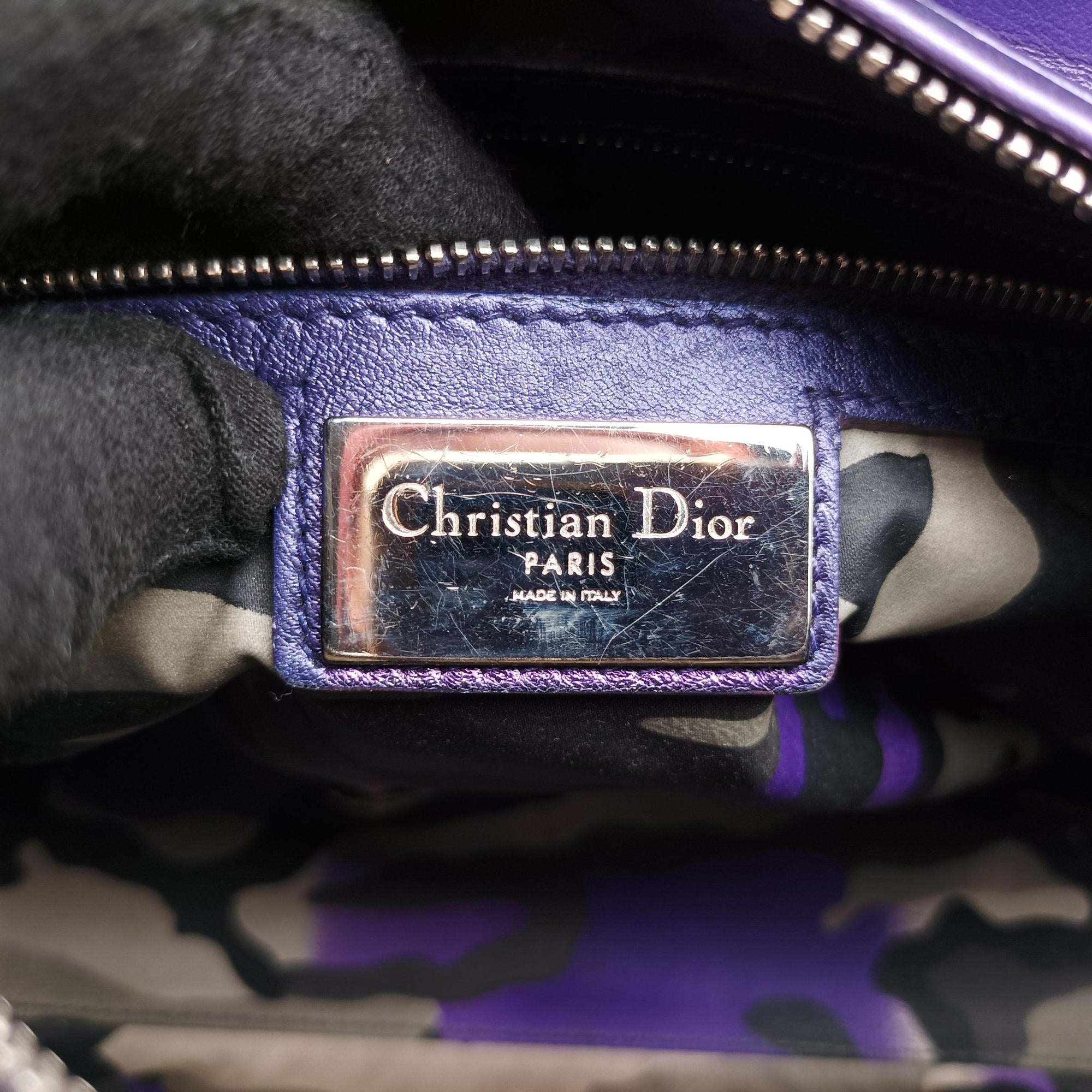 Pre-owned Christian Dior Lady Dior Purple×Orange×Brown Lambskin  shoulderbag | stylenewstar