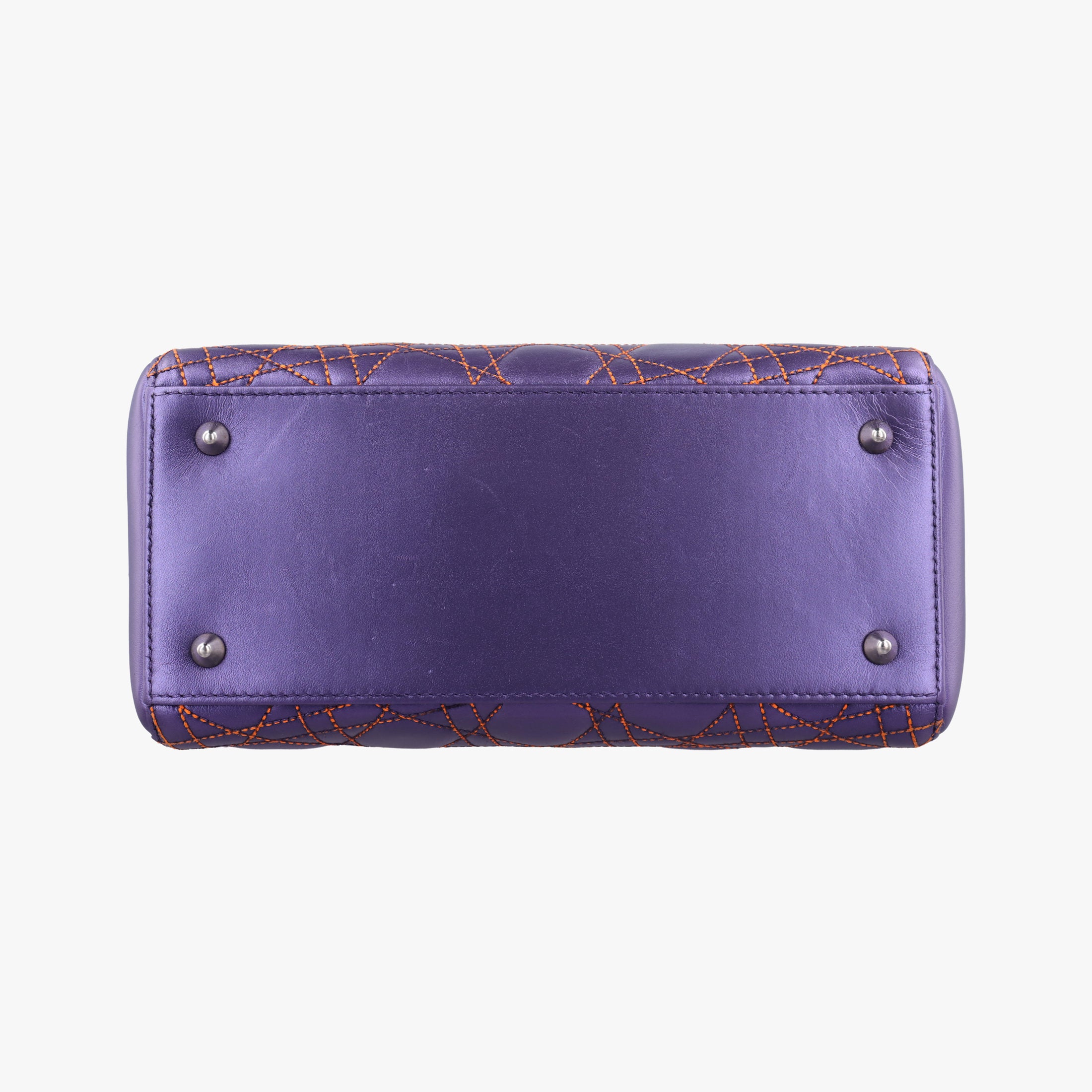 Pre-owned Christian Dior Lady Dior Purple×Orange×Brown Lambskin  shoulderbag | stylenewstar