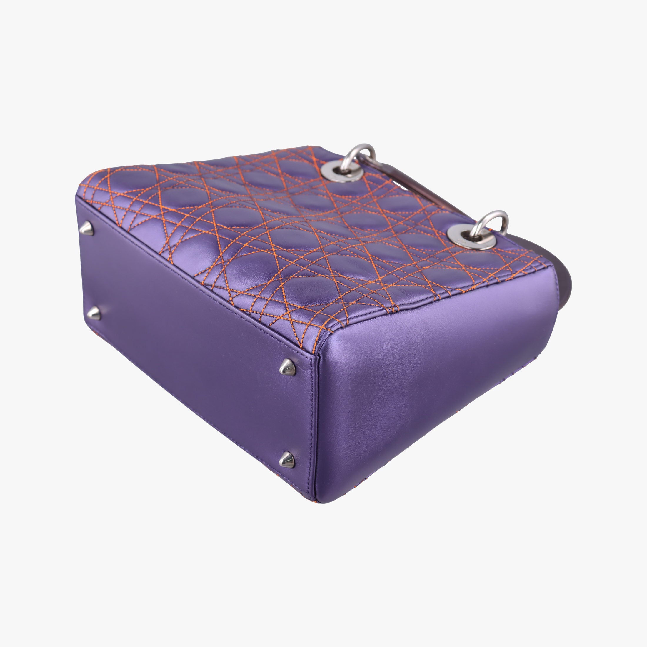 Pre-owned Christian Dior Lady Dior Purple×Orange×Brown Lambskin  shoulderbag | stylenewstar
