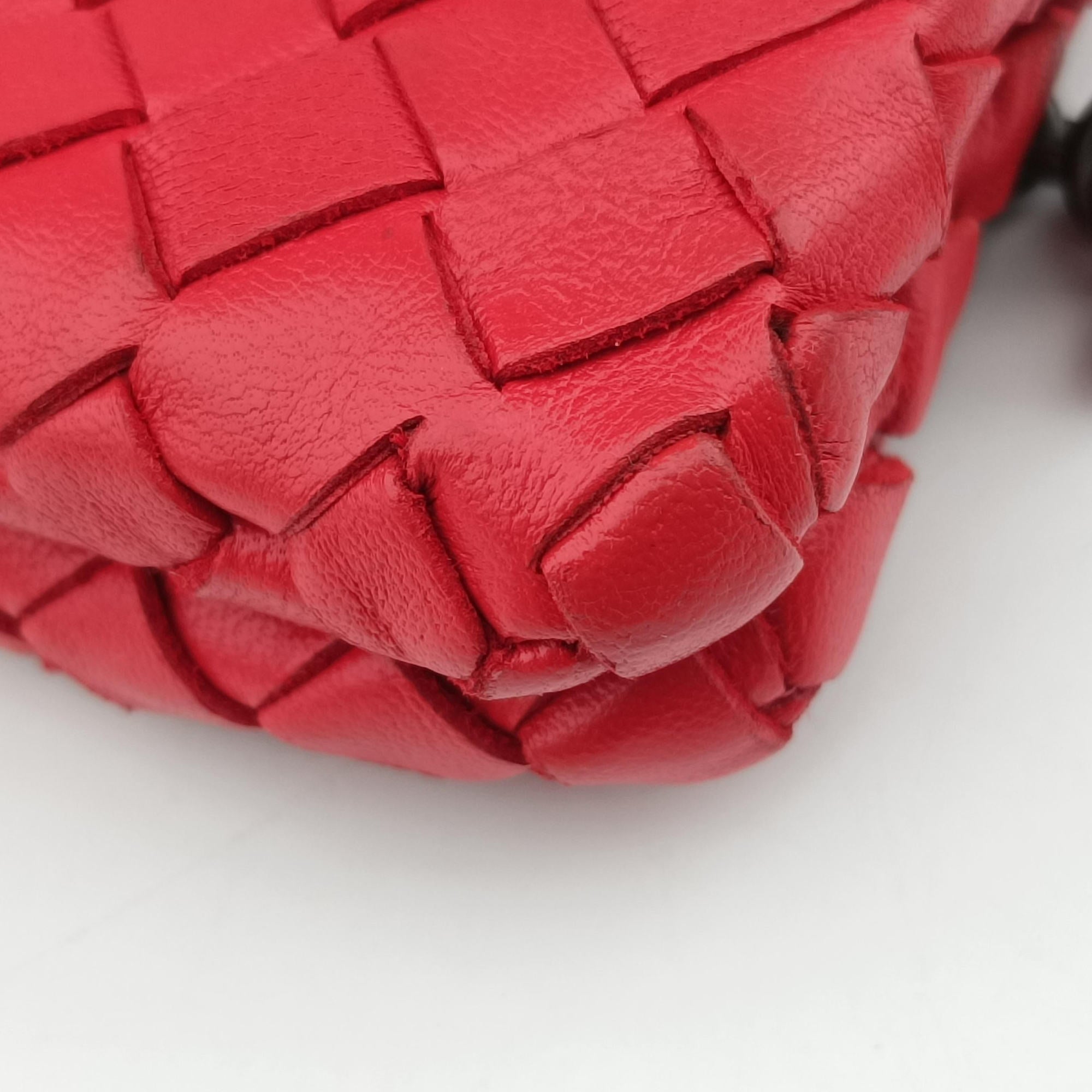Vintage Bottega Veneta Duo Intrecciato Red lambskin  shoulderbag | stylenewstar