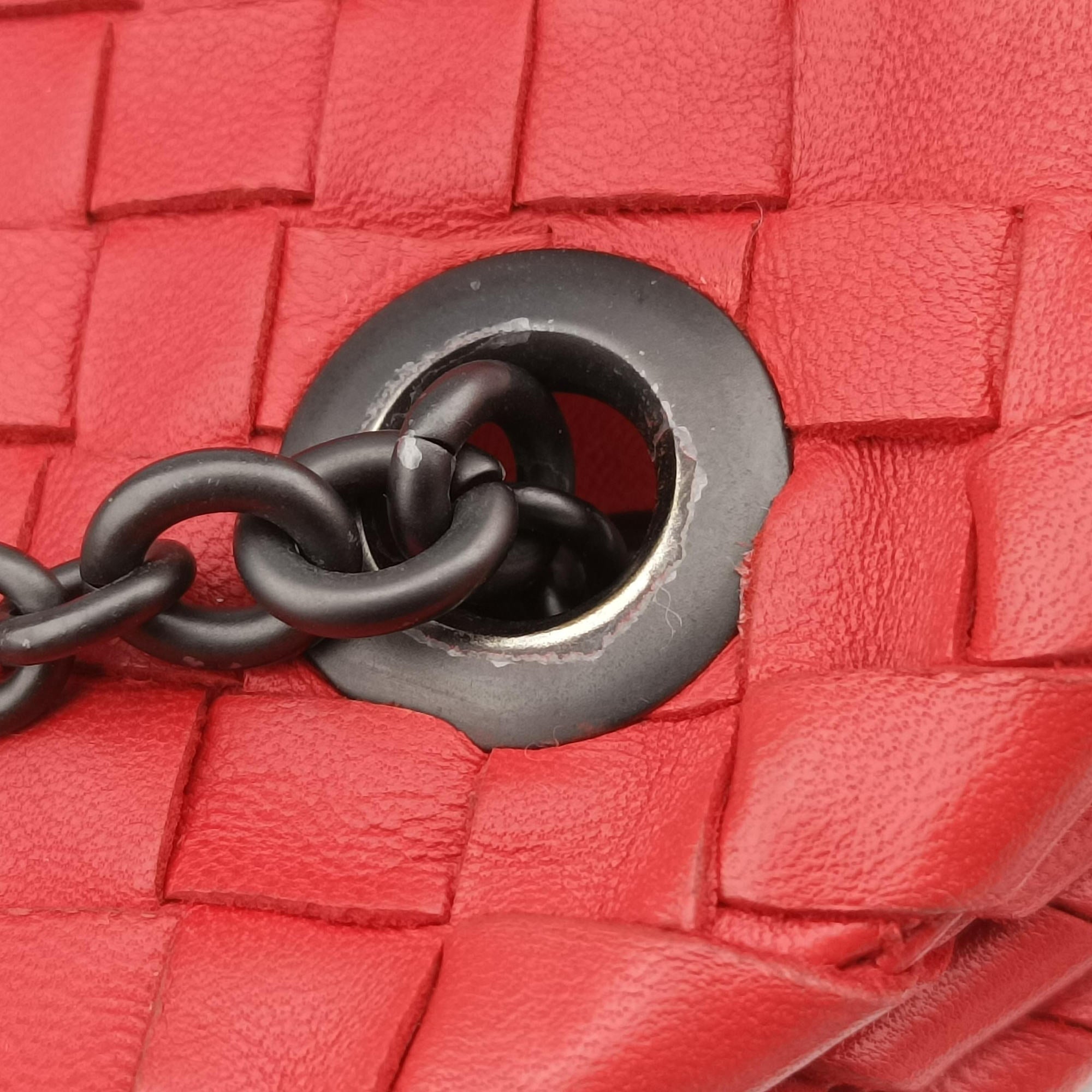 Vintage Bottega Veneta Duo Intrecciato Red lambskin  shoulderbag | stylenewstar