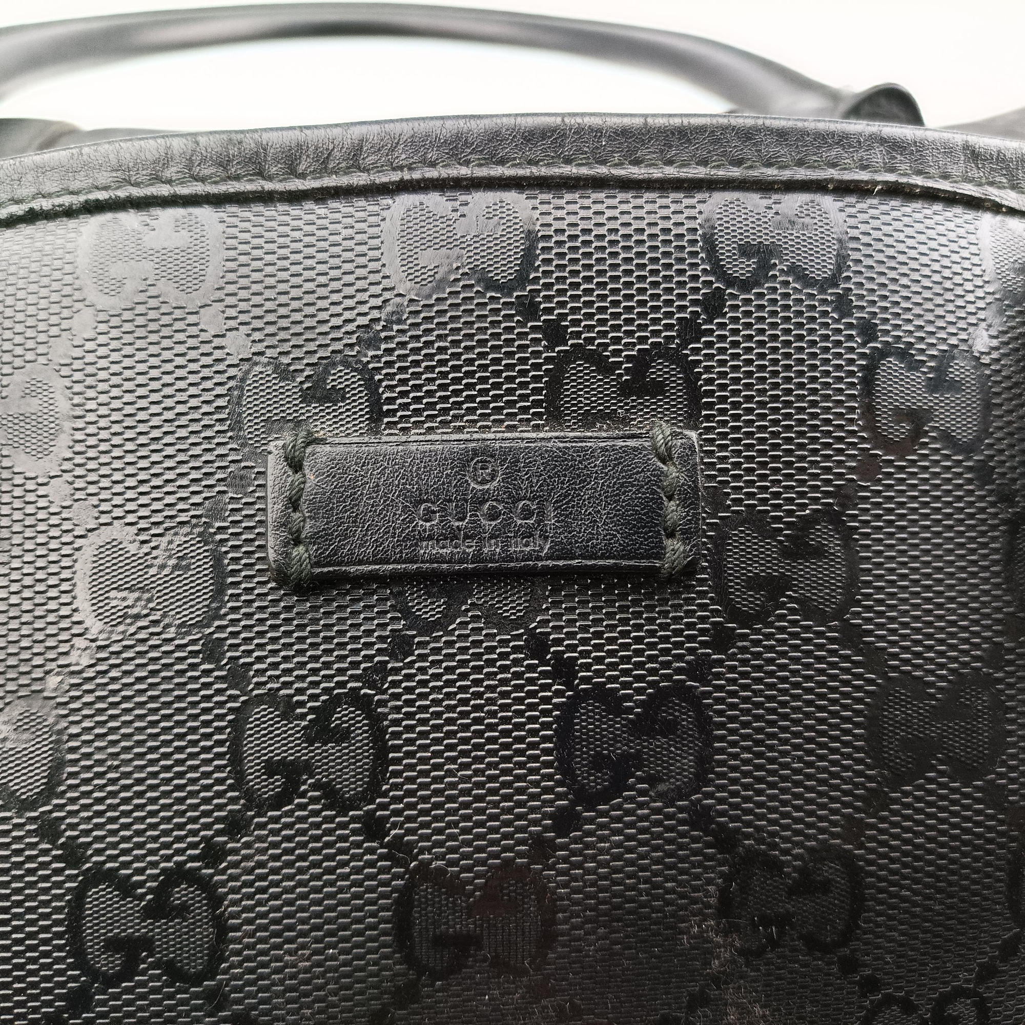 Secondhand Gucci GG Imprime tote Black PVC coated canvas 223668 handbag | stylenewstar