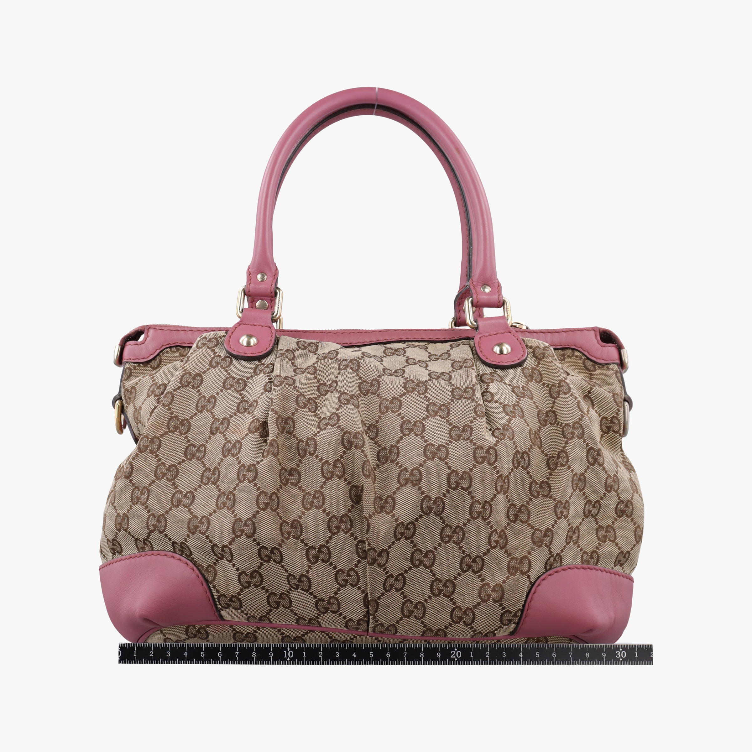 Pre-owned Gucci Sukey Beige × Pink canvas×leather 247902 shoulderbag | stylenewstar