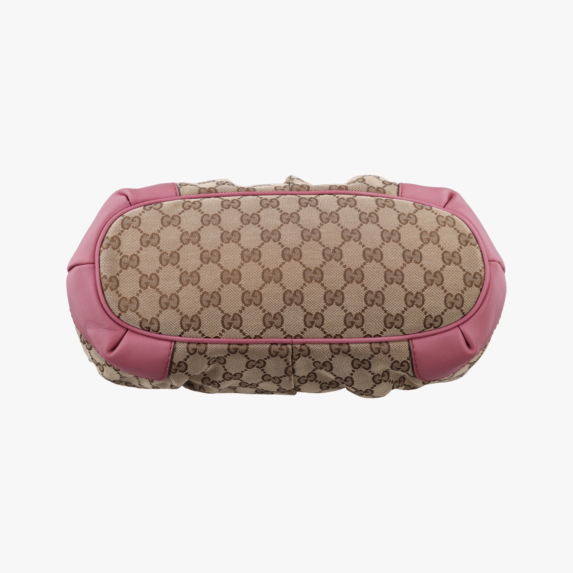 Pre-owned Gucci Sukey Beige × Pink canvas×leather 247902 shoulderbag | stylenewstar