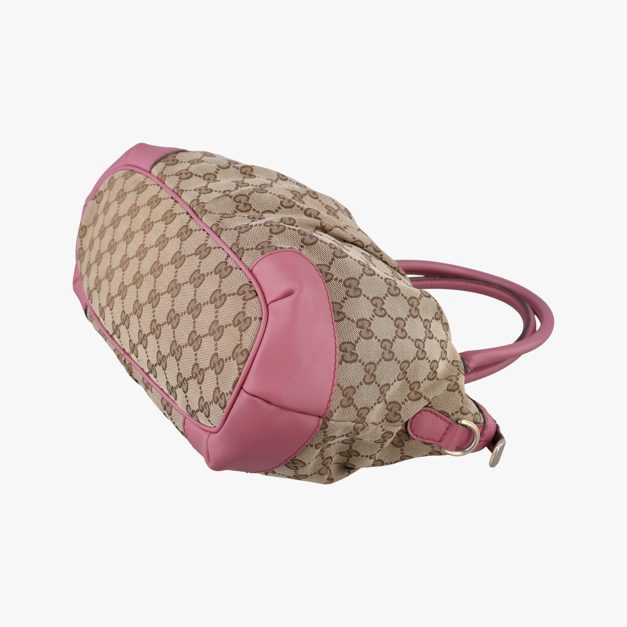 Pre-owned Gucci Sukey Beige × Pink canvas×leather 247902 shoulderbag | stylenewstar