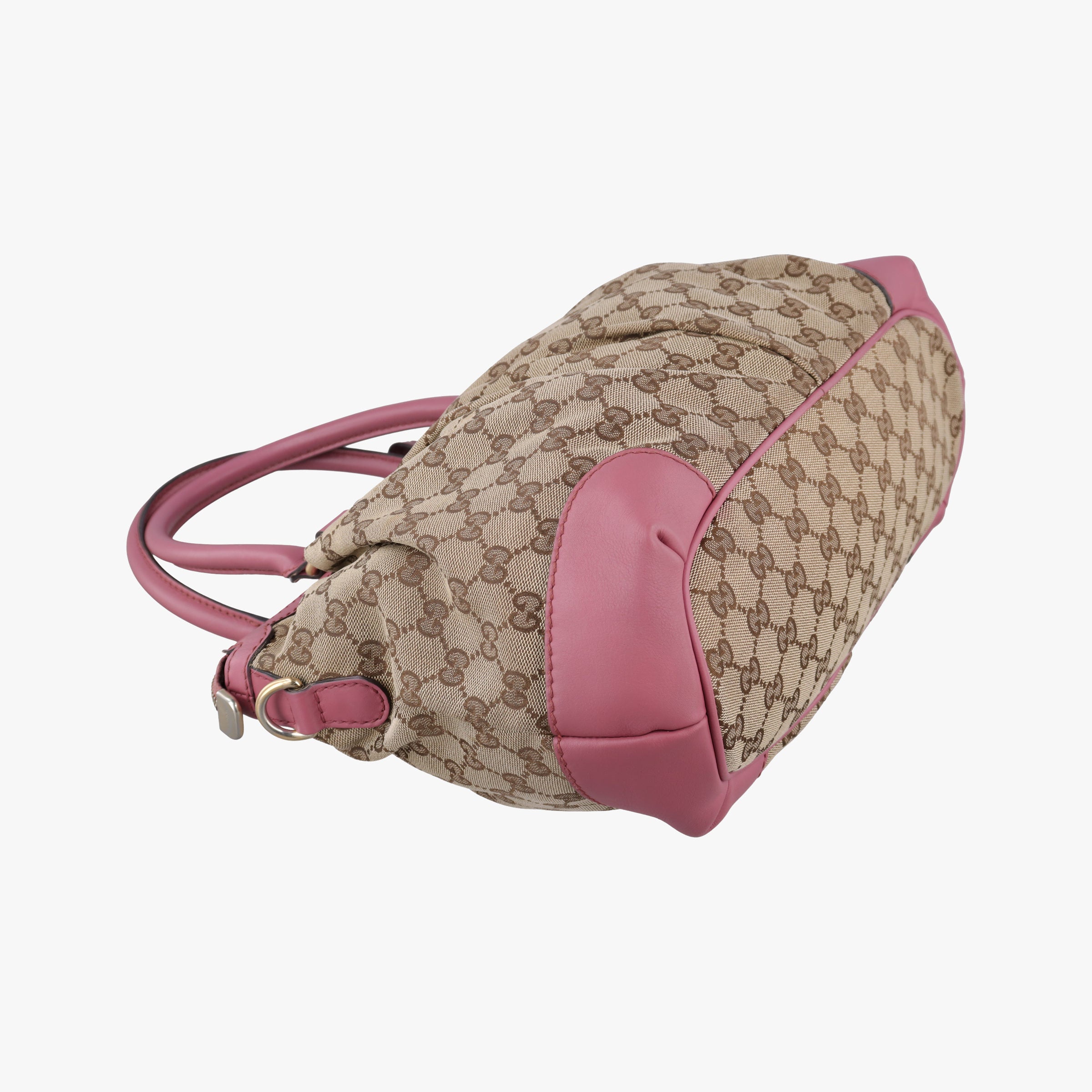 Pre-owned Gucci Sukey Beige × Pink canvas×leather 247902 shoulderbag | stylenewstar