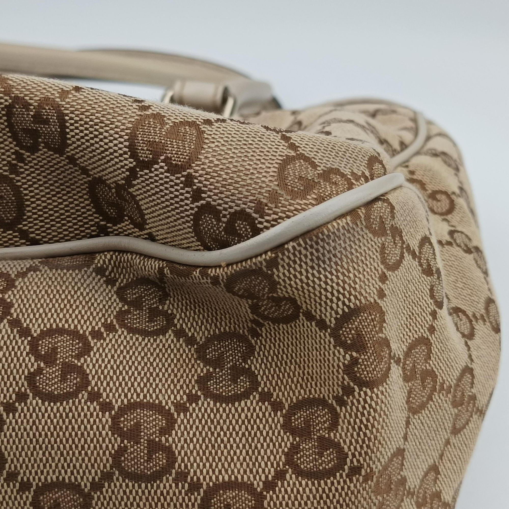Pre-owned Gucci Sukey Brown Canvas×Leather 296835 handbag | stylenewstar