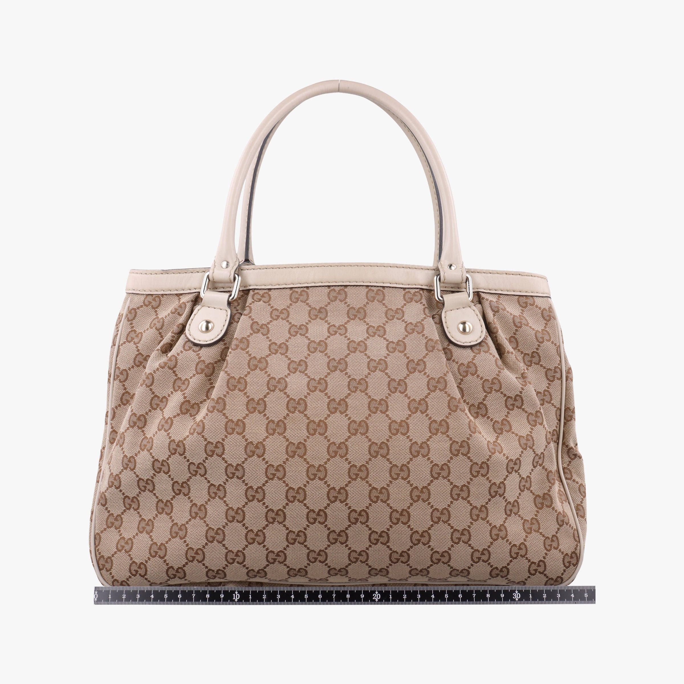 Pre-owned Gucci Sukey Brown Canvas×Leather 296835 handbag | stylenewstar