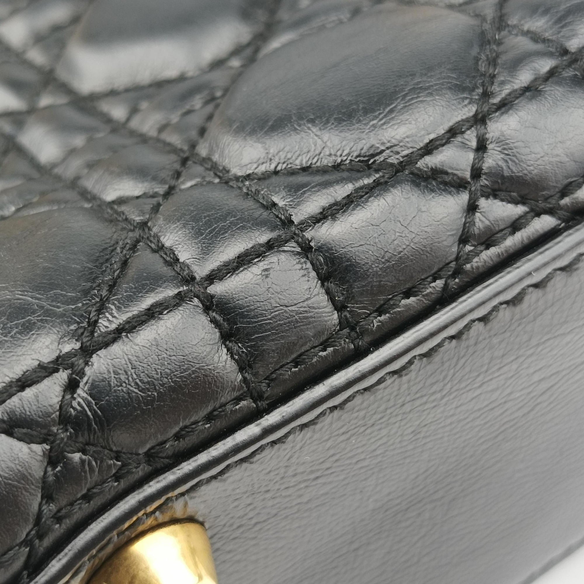 Pre-owned Christian Dior Lady Dior Black lambskin  shoulderbag | stylenewstar