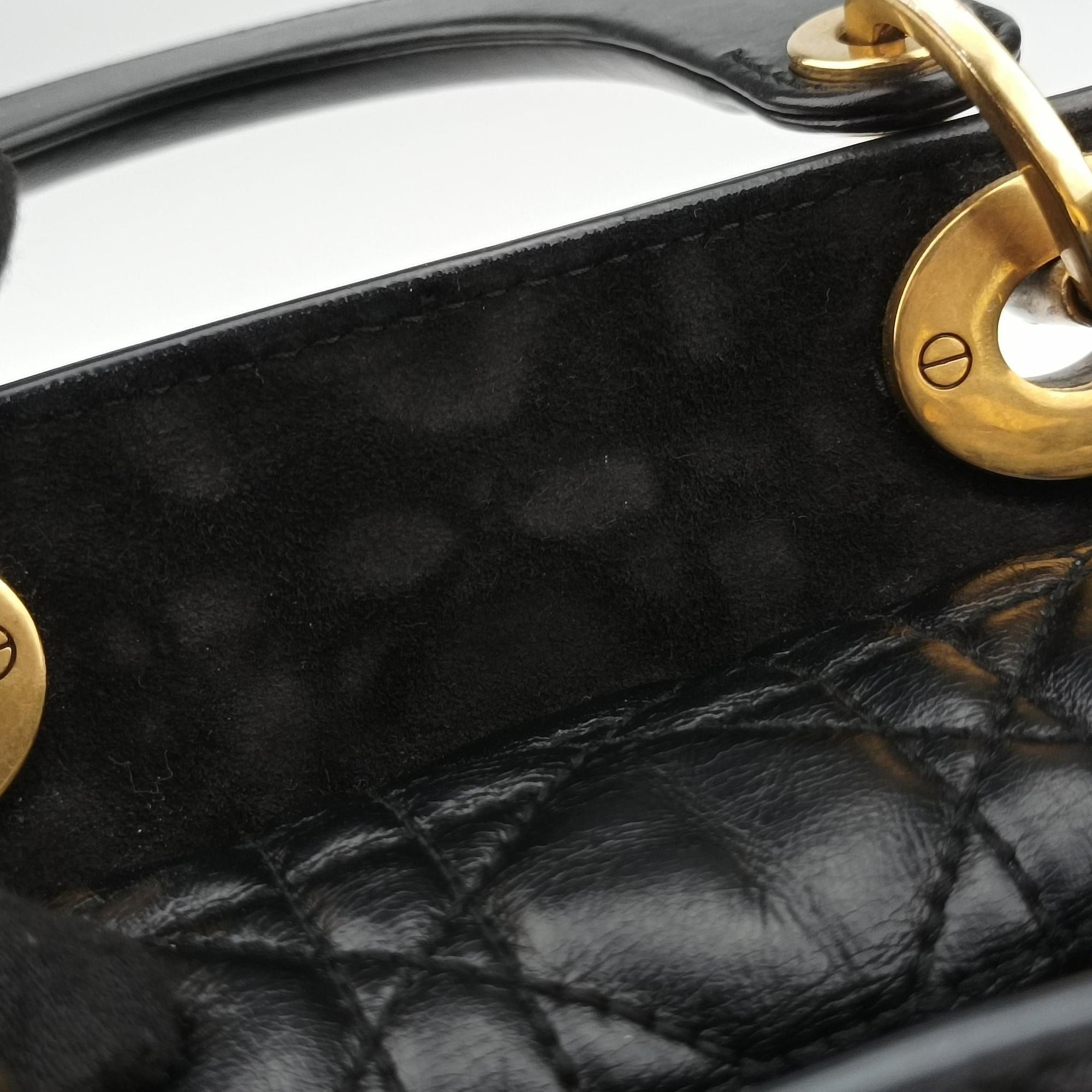 Pre-owned Christian Dior Lady Dior Black lambskin  shoulderbag | stylenewstar