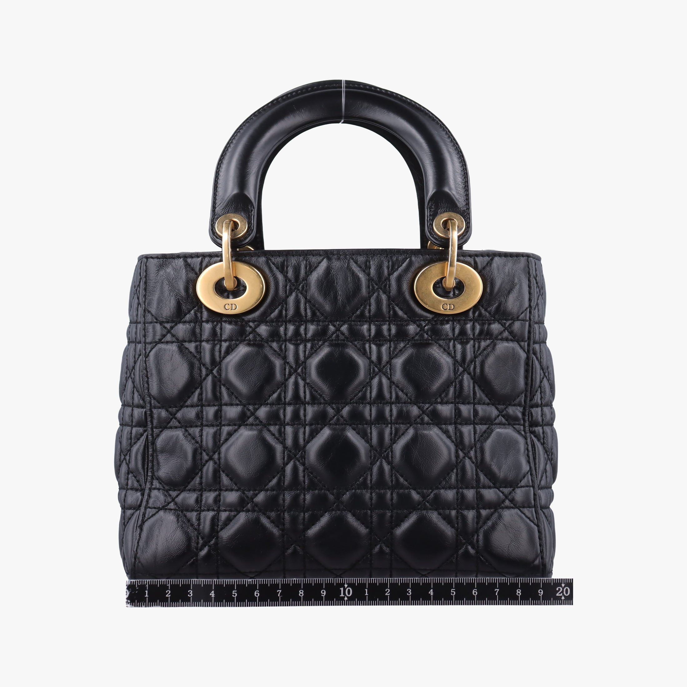 Pre-owned Christian Dior Lady Dior Black lambskin  shoulderbag | stylenewstar