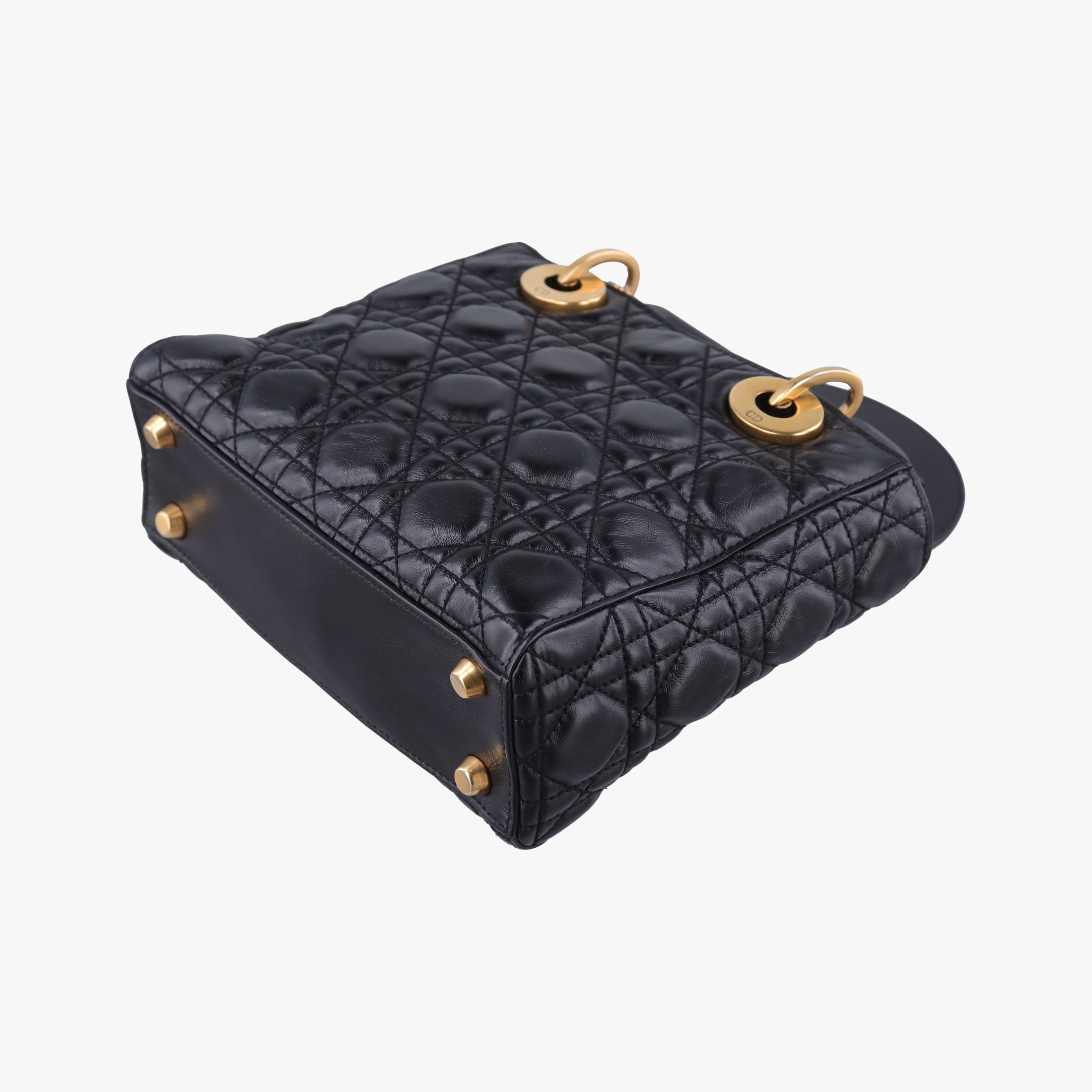 Pre-owned Christian Dior Lady Dior Black lambskin  shoulderbag | stylenewstar