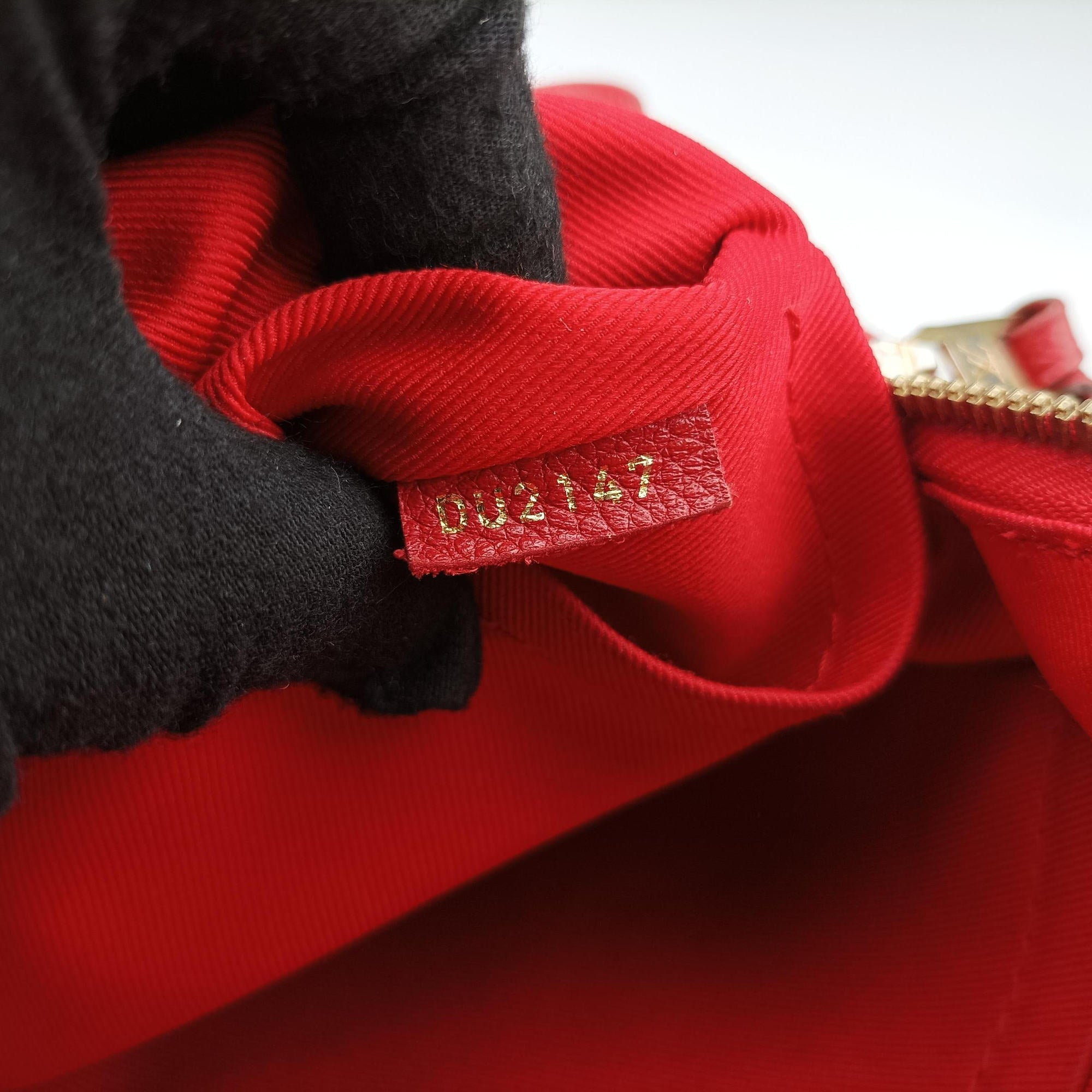 Pre-owned Louis Vuitton Pontus PM Red Monogram Empreinte M43720 handbag | stylenewstar