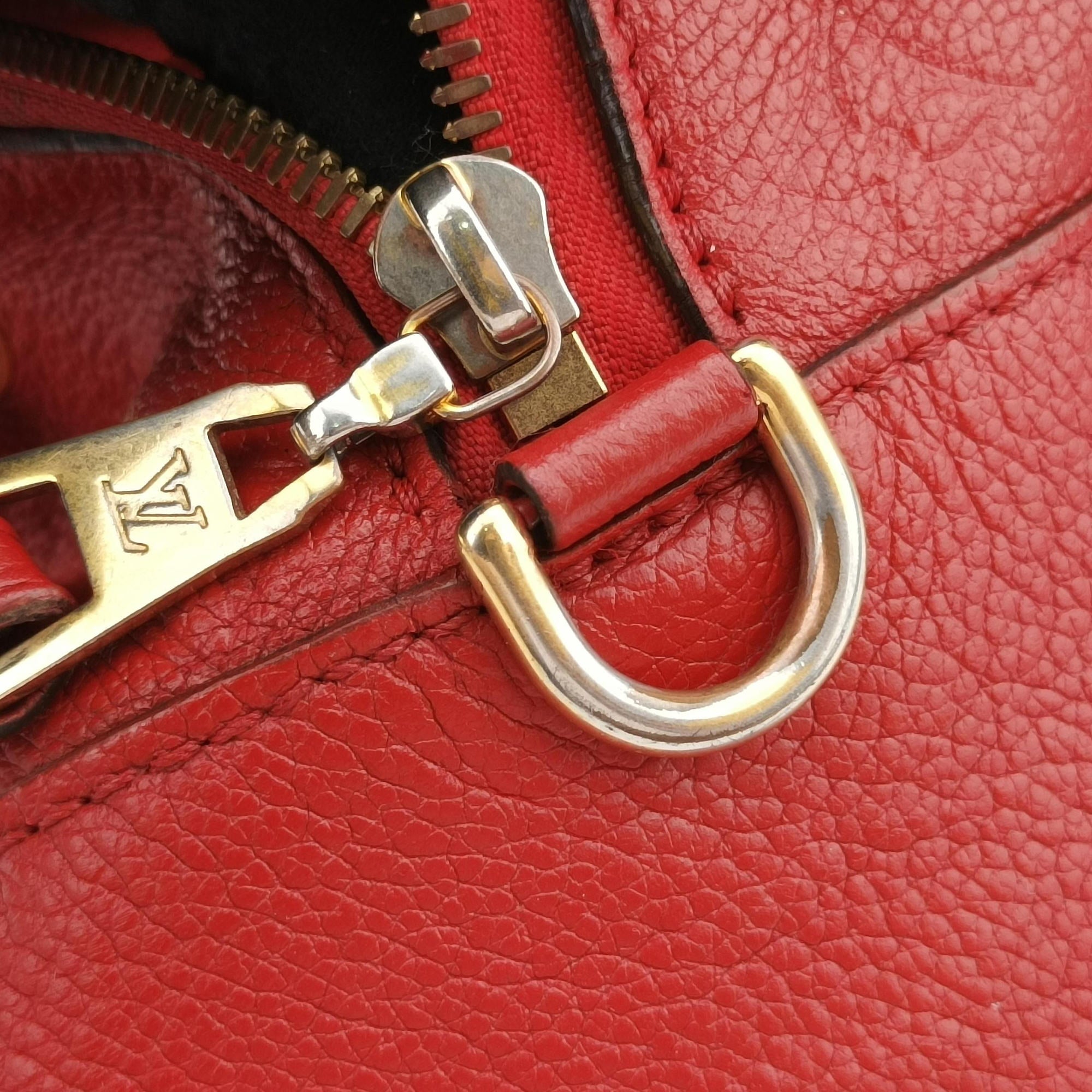 Pre-owned Louis Vuitton Pontus PM Red Monogram Empreinte M43720 handbag | stylenewstar