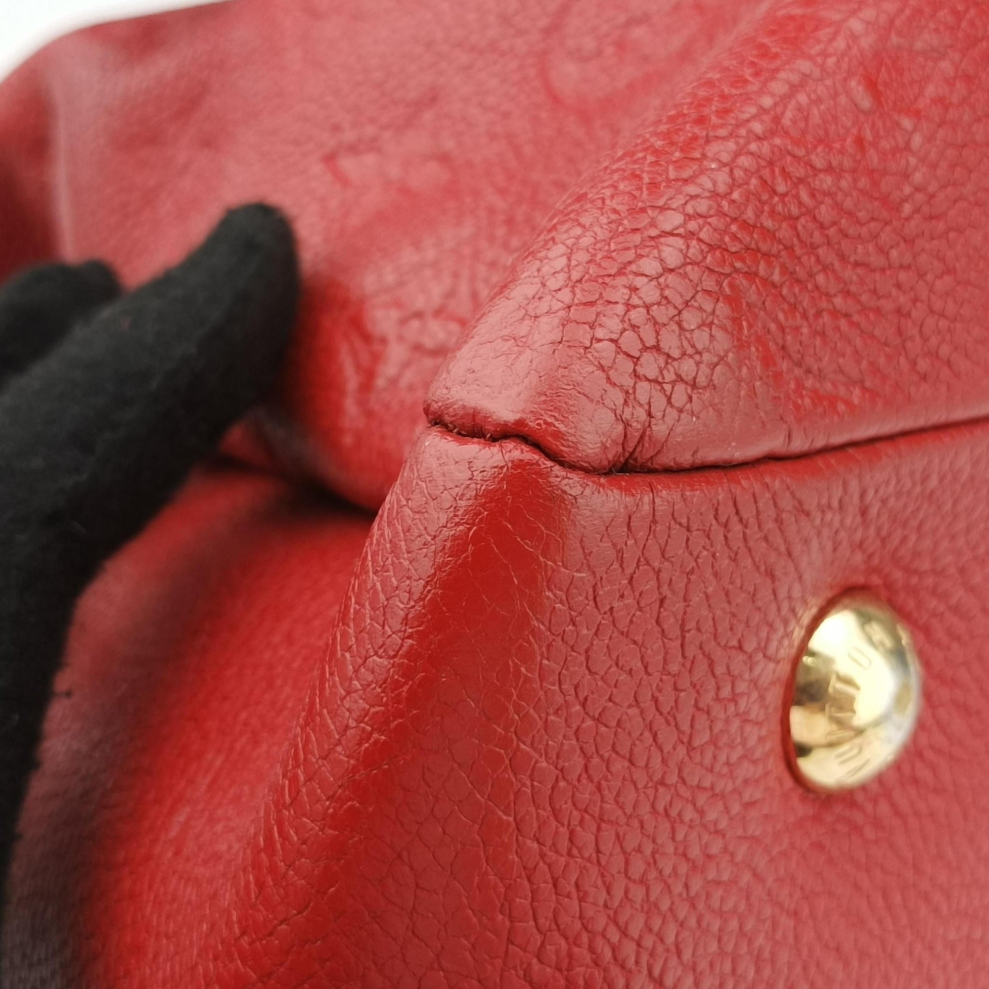 Pre-owned Louis Vuitton Pontus PM Red Monogram Empreinte M43720 handbag | stylenewstar