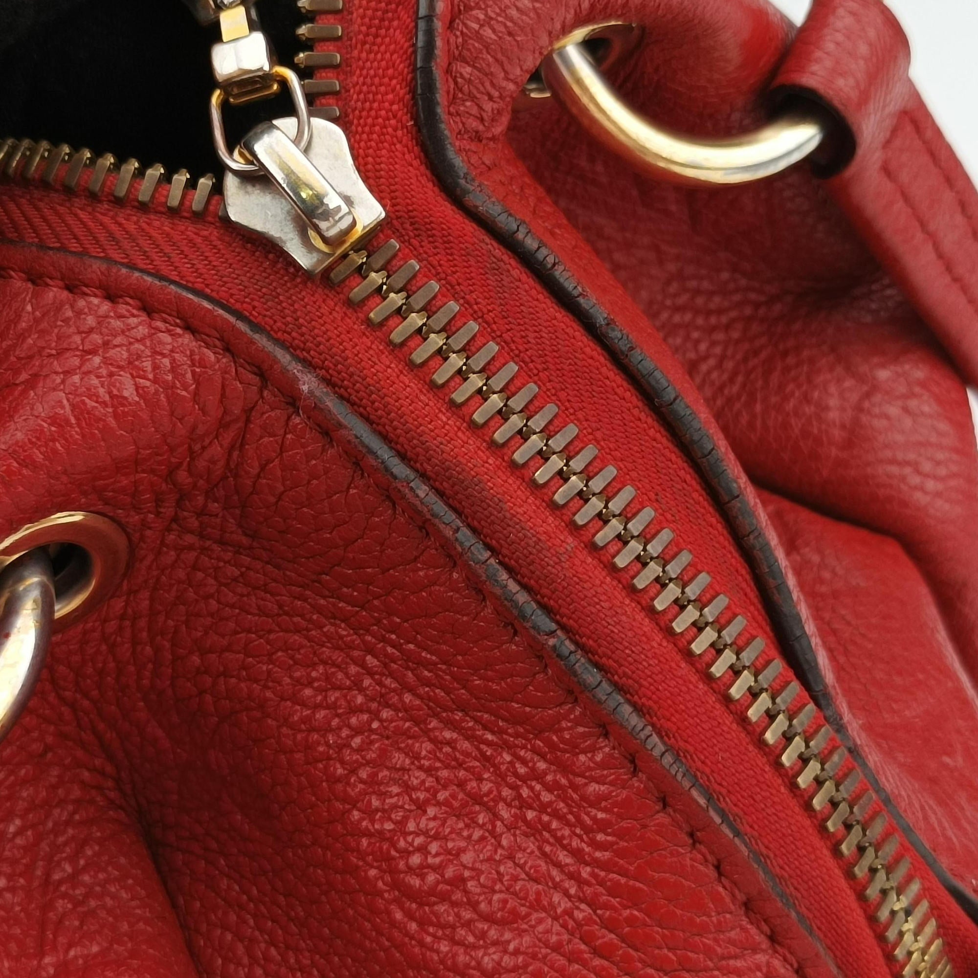Pre-owned Louis Vuitton Pontus PM Red Monogram Empreinte M43720 handbag | stylenewstar
