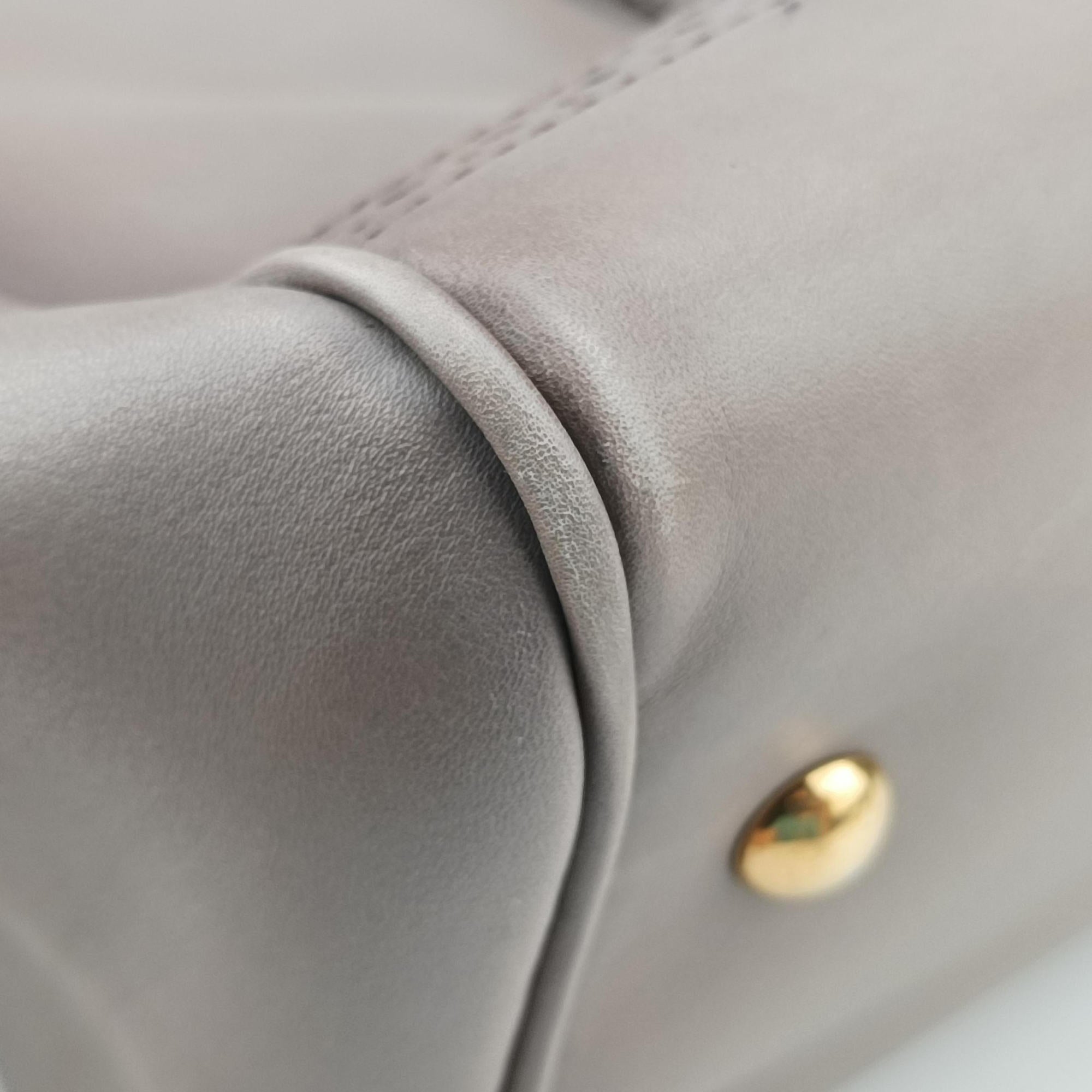 Pre-owned Gucci horse bit Grey Leather 296900 handbag | stylenewstar