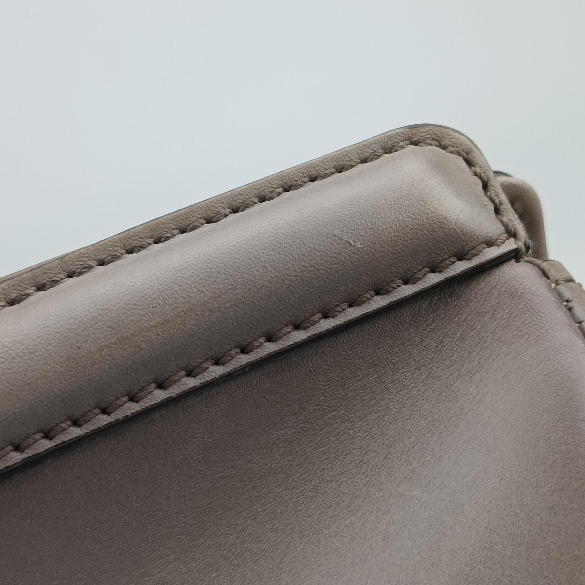 Pre-owned Gucci horse bit Grey Leather 296900 handbag | stylenewstar