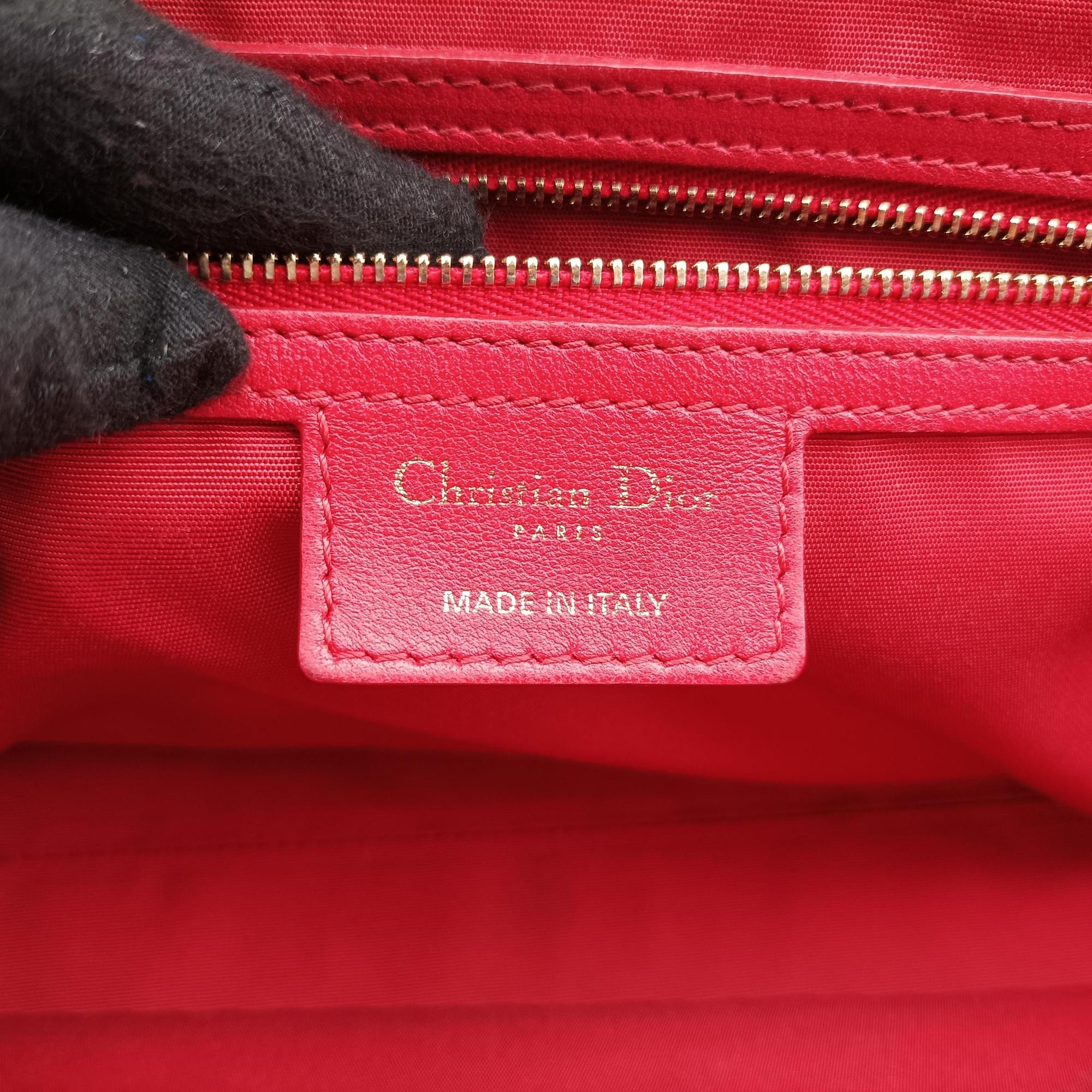 Pre-owned Christian Dior Cannage Dior Soft Shopping Red lambskin  shoulderbag | stylenewstar