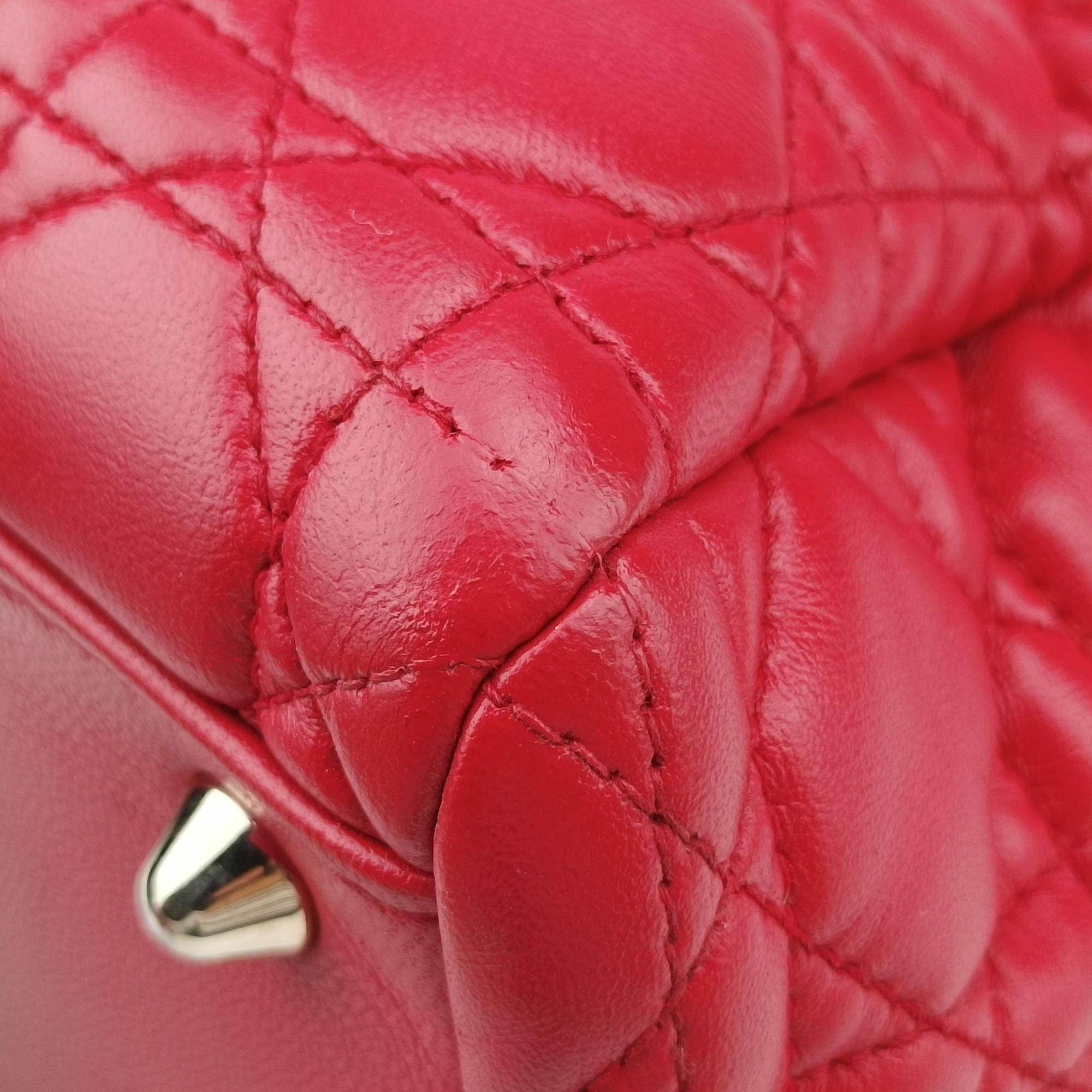 Pre-owned Christian Dior Cannage Dior Soft Shopping Red lambskin  shoulderbag | stylenewstar