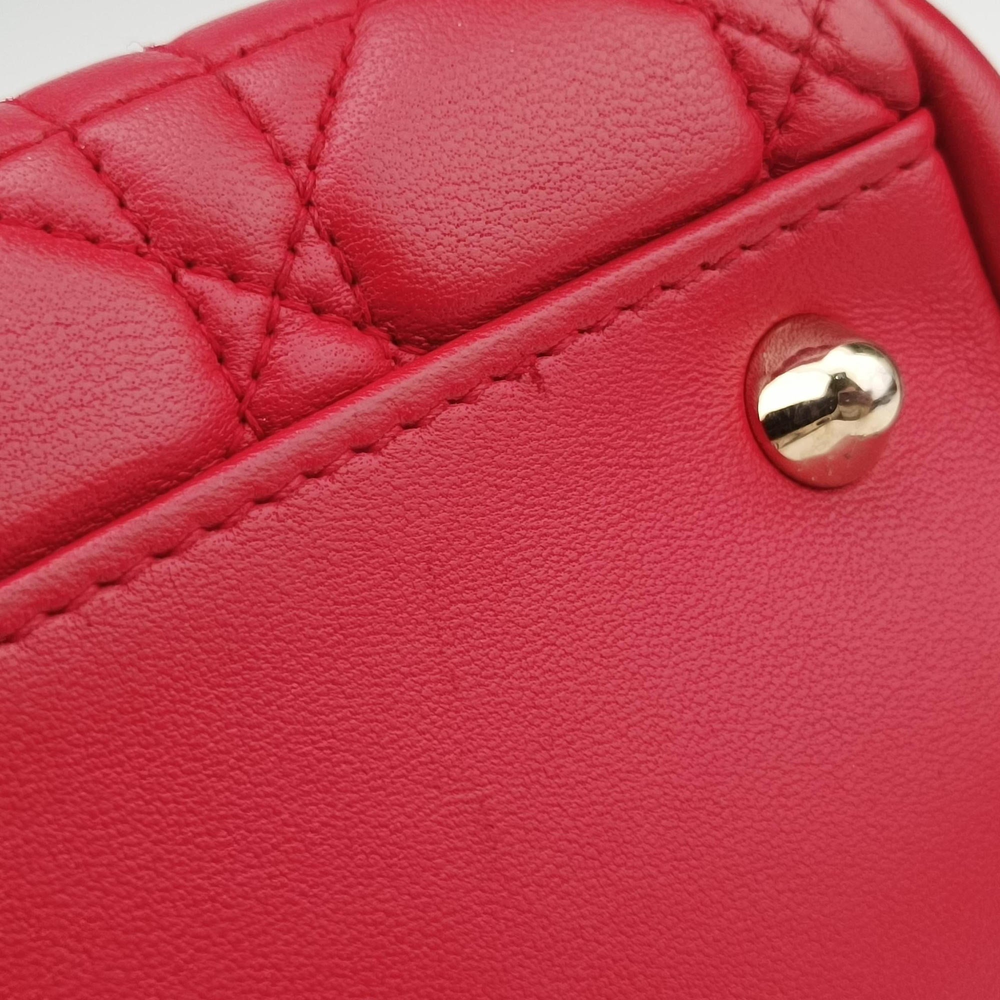 Pre-owned Christian Dior Cannage Dior Soft Shopping Red lambskin  shoulderbag | stylenewstar